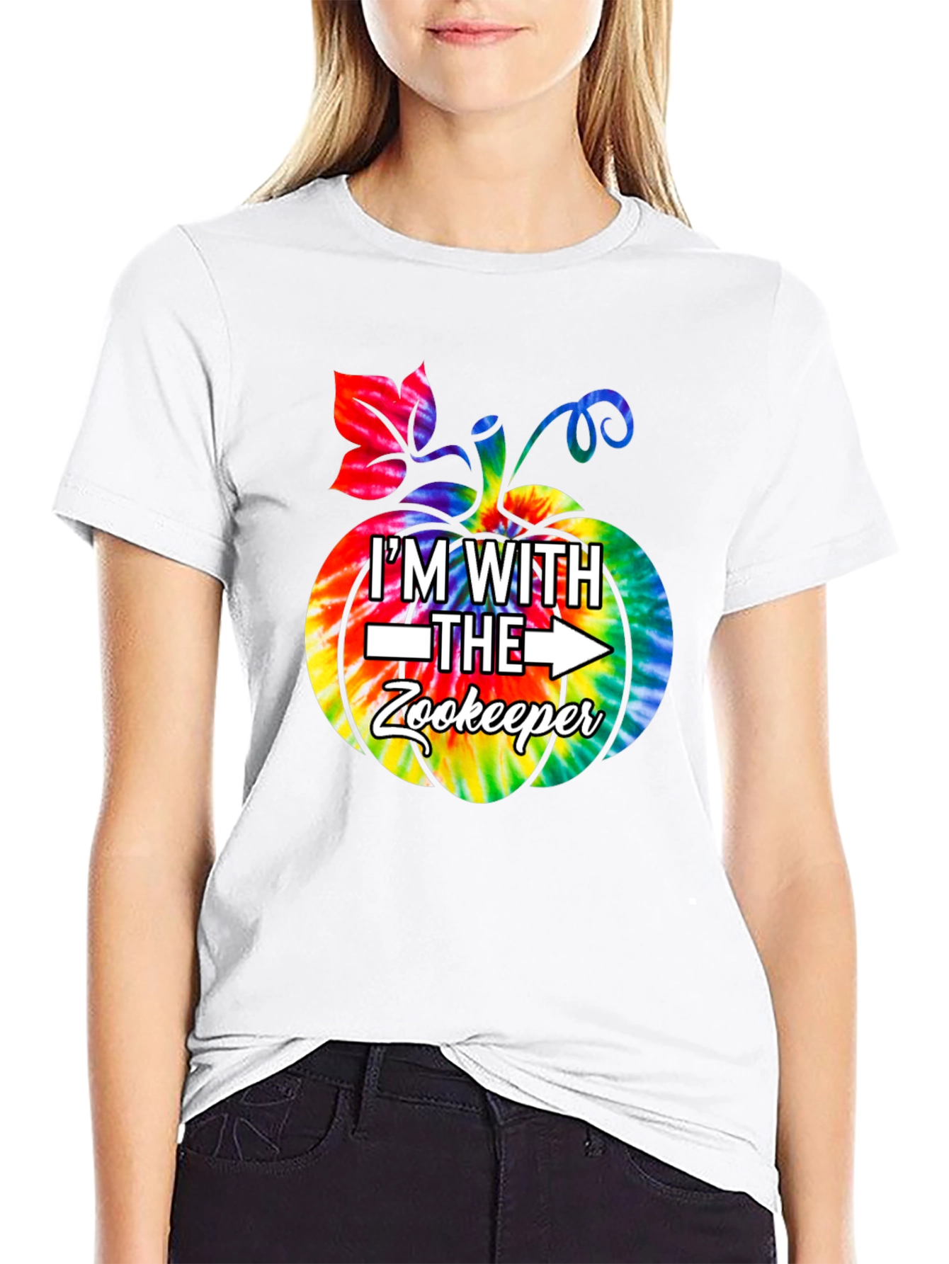 Im With the Zookeeper Tie Dye Pumpkin T-Shirt