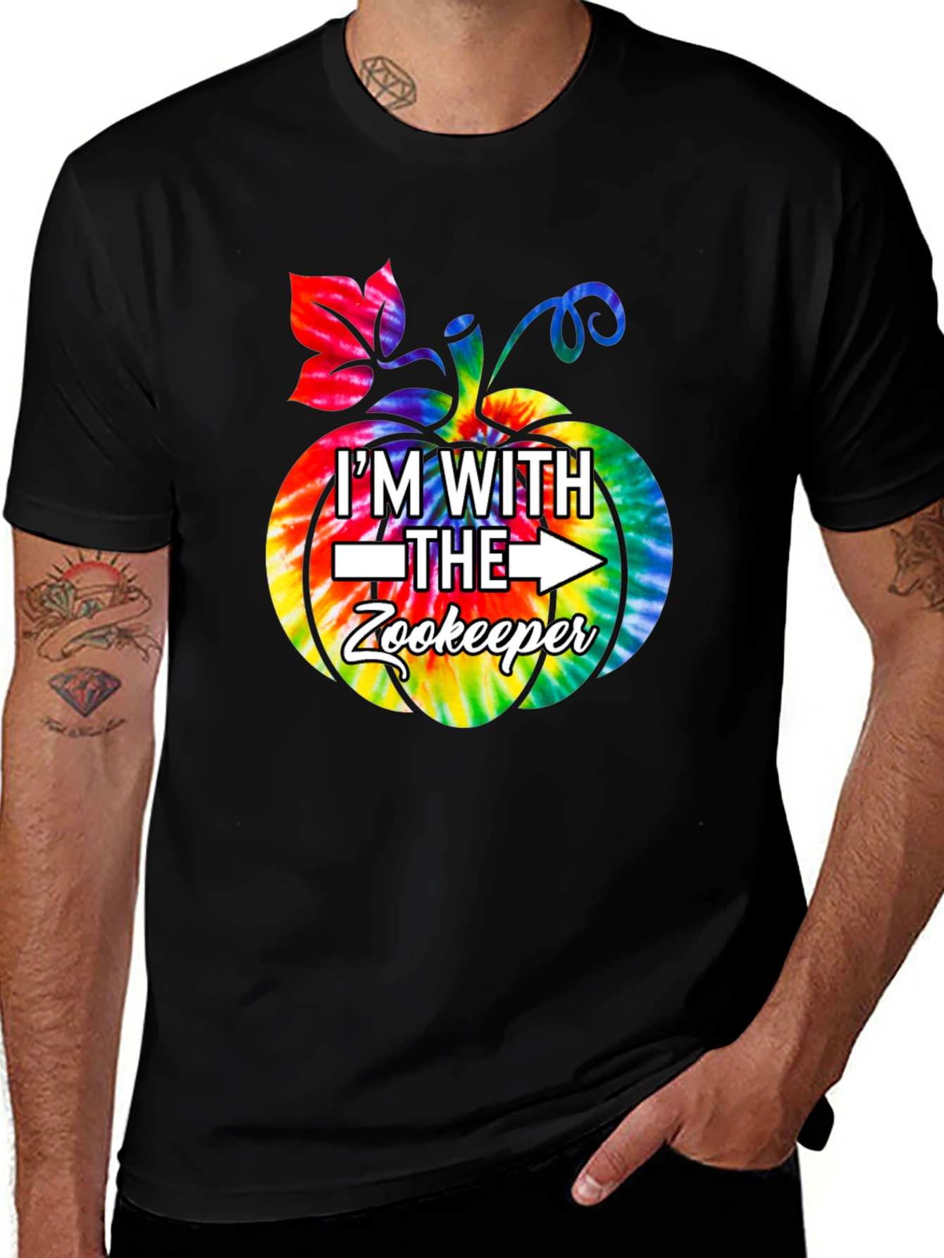 Im With the Zookeeper Tie Dye Pumpkin T-Shirt