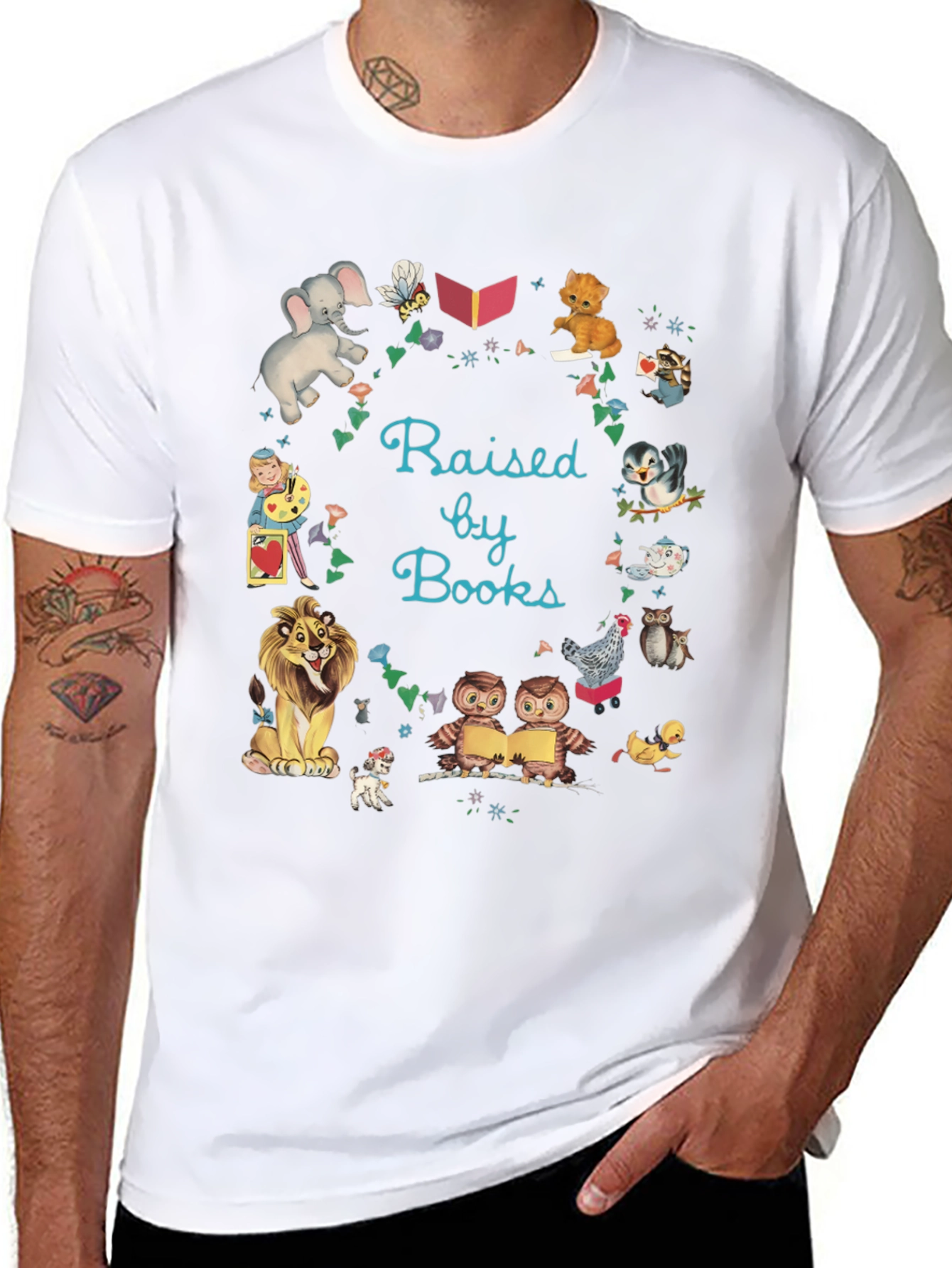 Raised By Books Graphic Tee