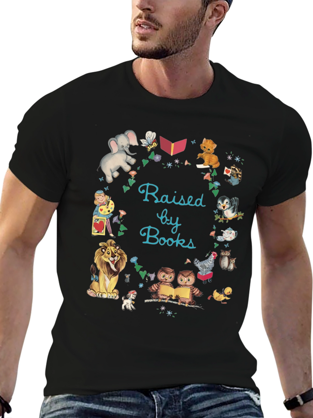 Raised By Books Graphic Tee