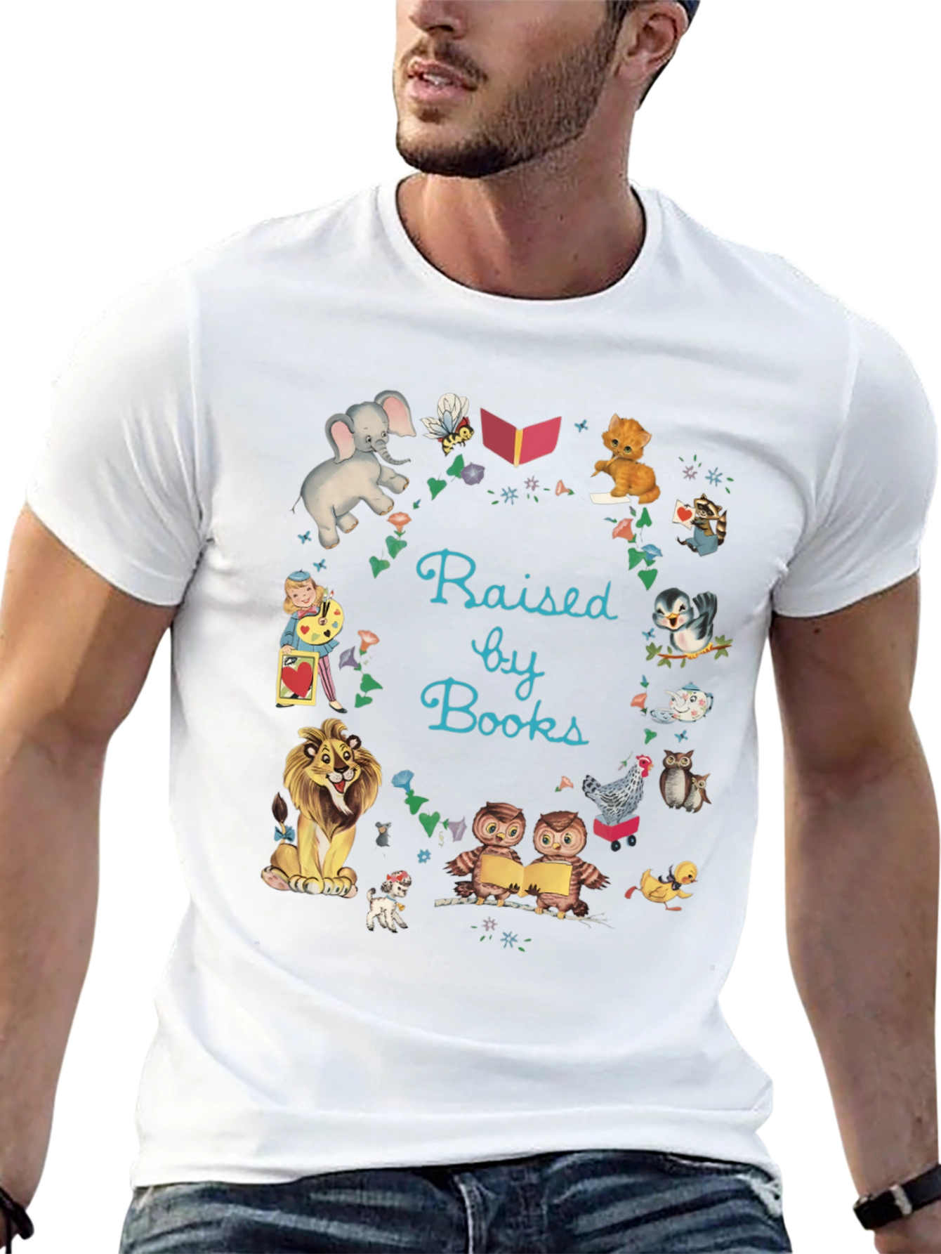 Raised By Books Graphic Tee