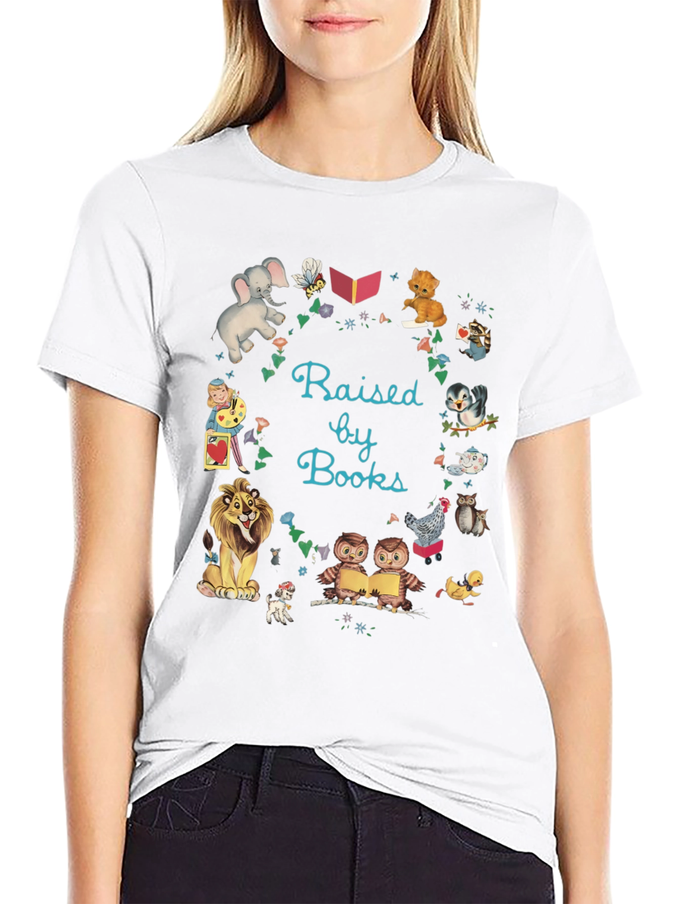 Raised By Books Graphic Tee