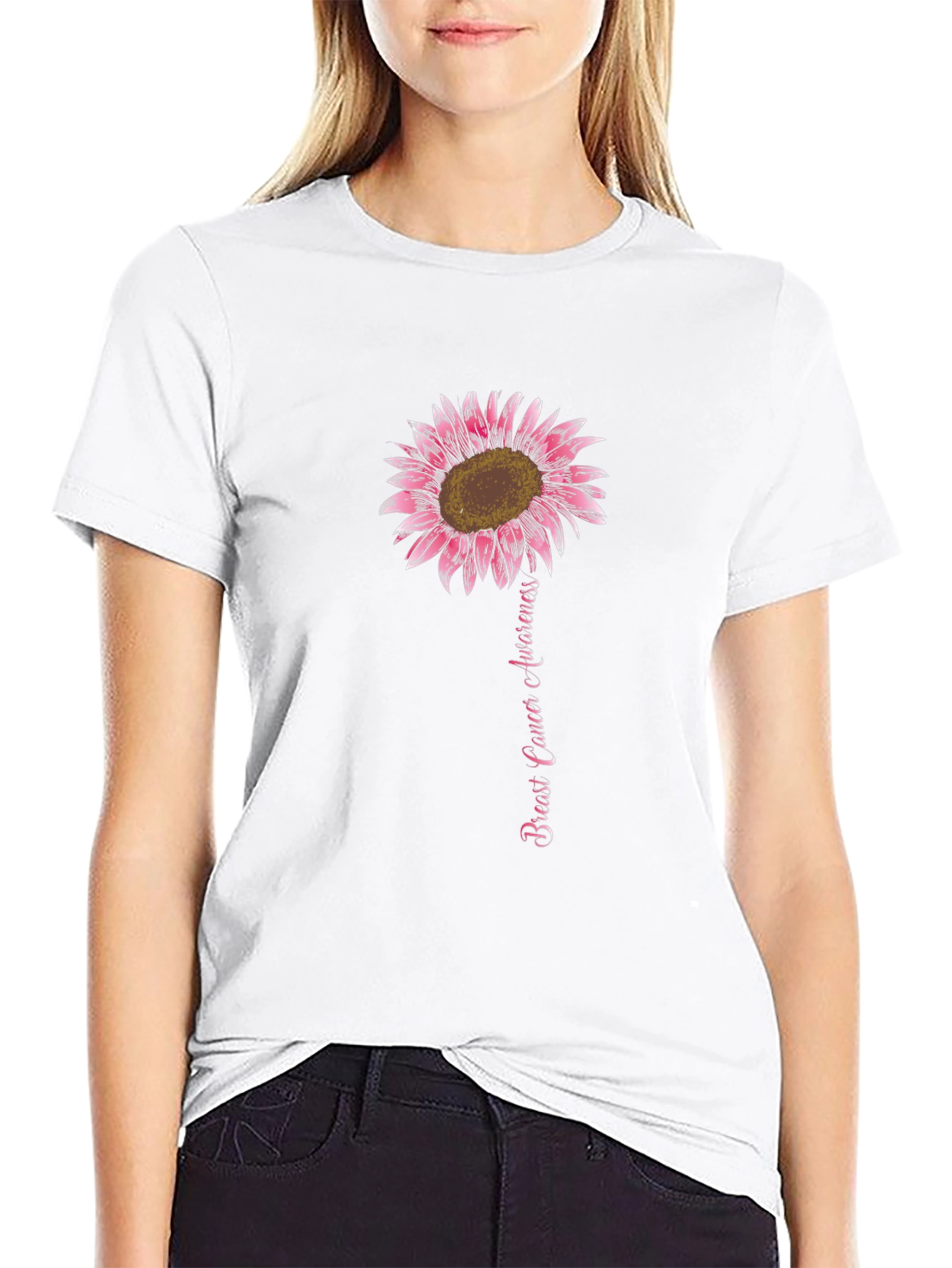 Breast Cancer Awareness Sunflower T-Shirt