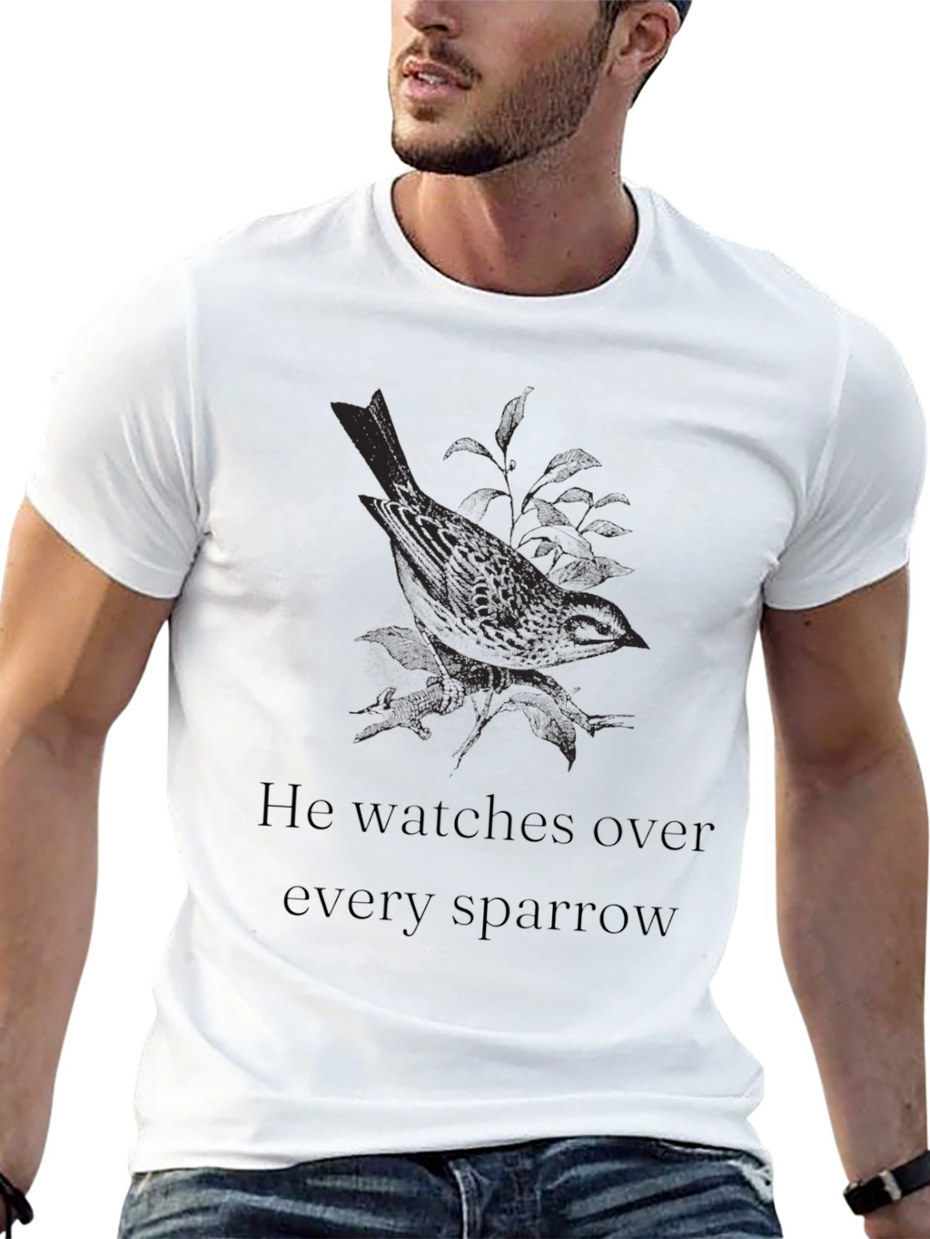 Sparrow Graphic Tee - He Watches Over