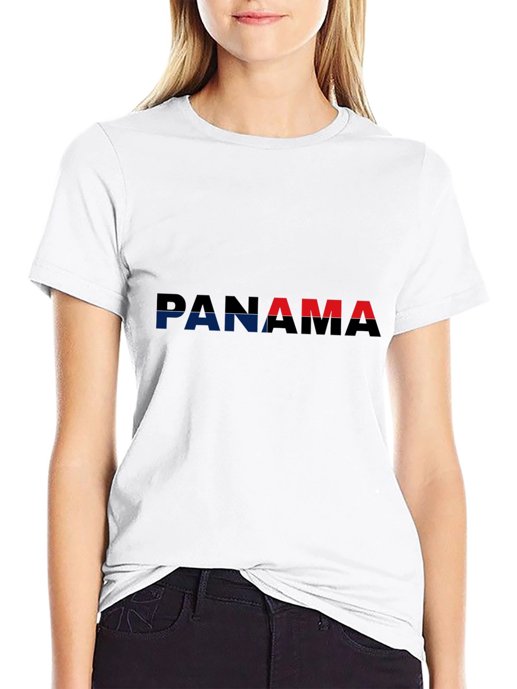Panama Flag T-Shirt - Black Crew Neck