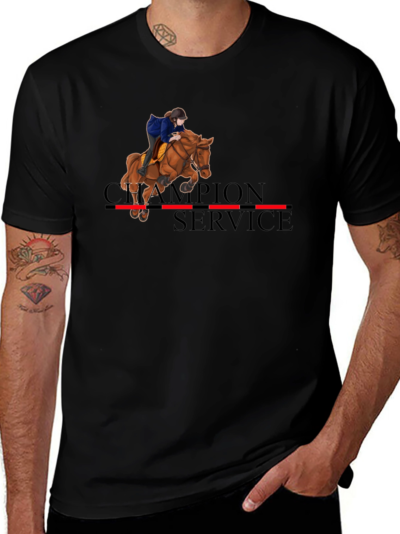 Equestrian Champion Service Black T-Shirt