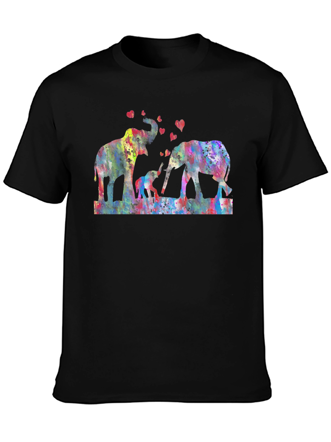 Elephant Family Watercolor Print Tee