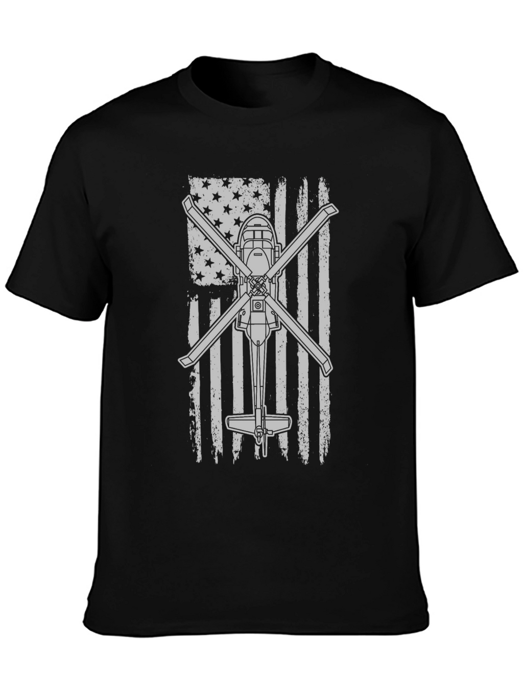 Helicopter American Flag Graphic Tee