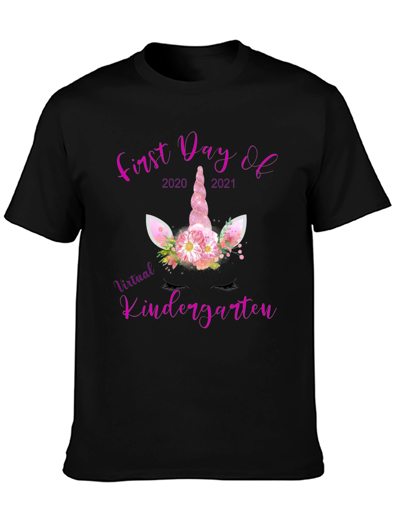 First Day of Virtual Kindergarten Unicorn T-Shirt