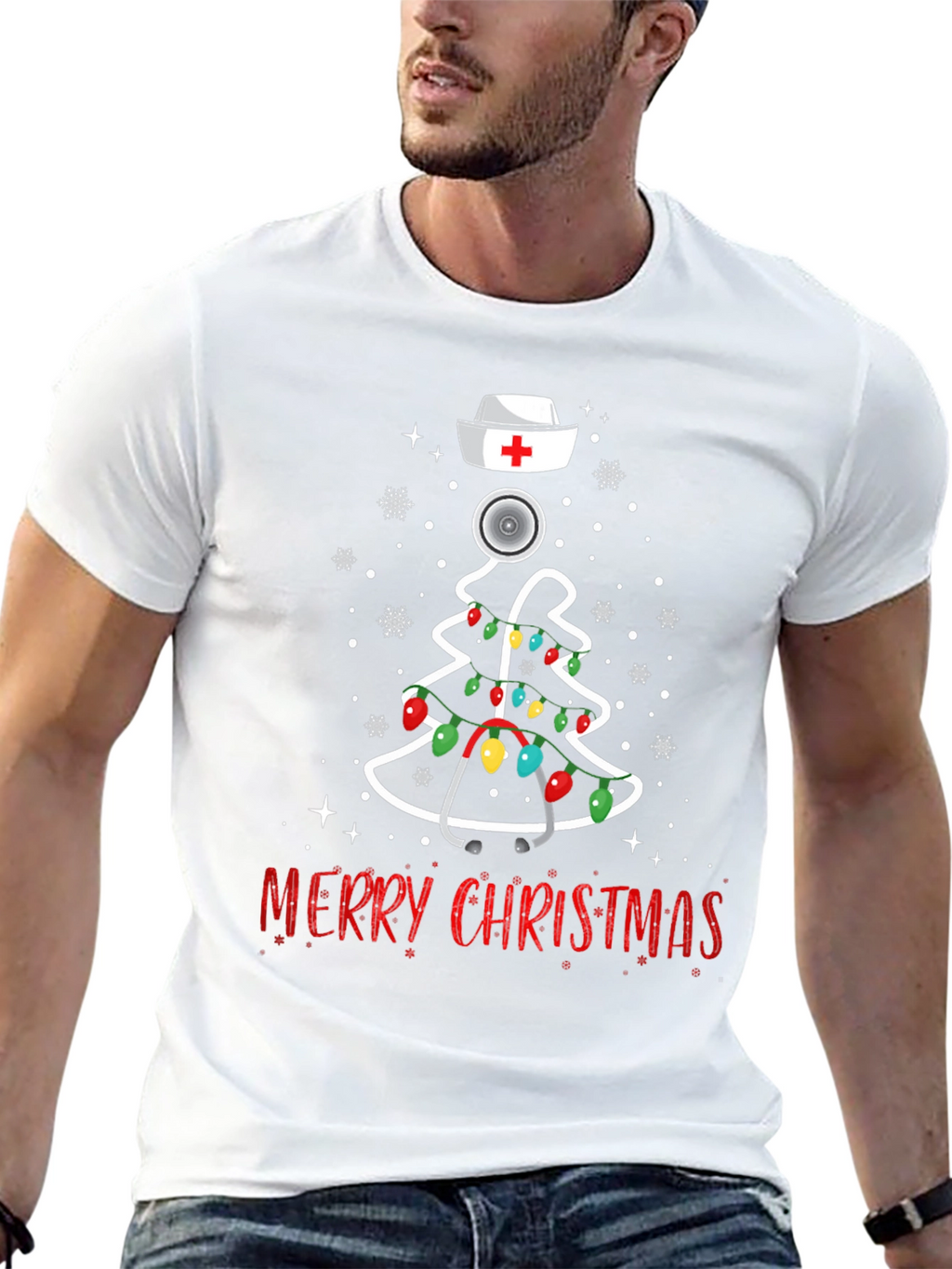 Nurse Christmas Tree T-Shirt - Merry Christmas Tee