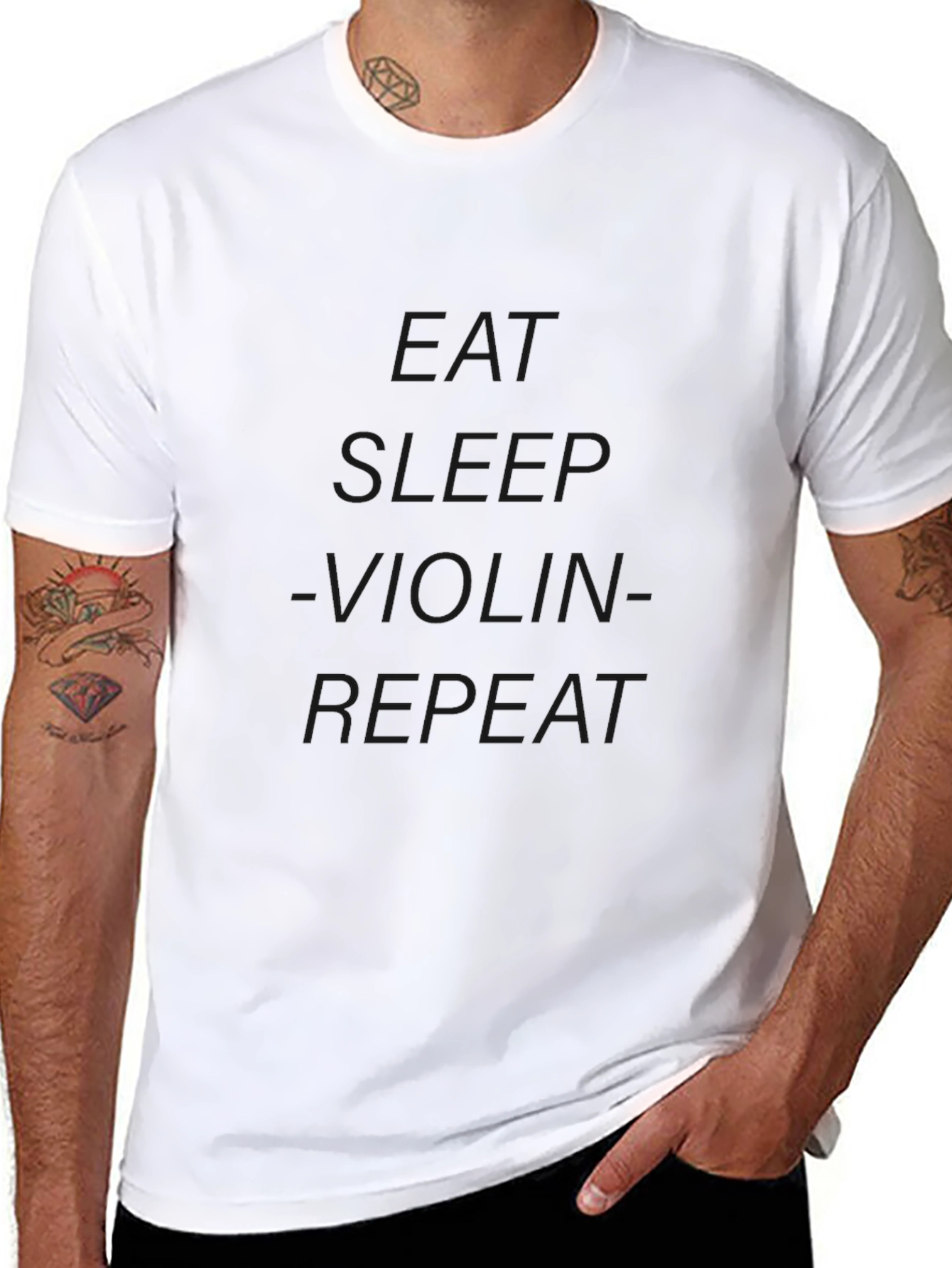 Eat Sleep Violin Repeat Black T-Shirt