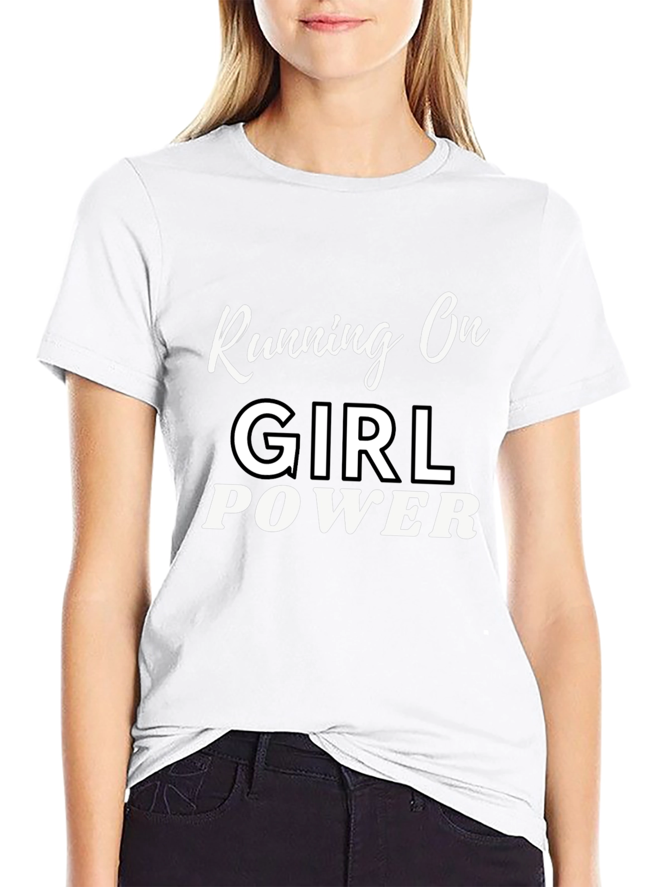 Girl Power Graphic Tee - Black Cotton T-Shirt