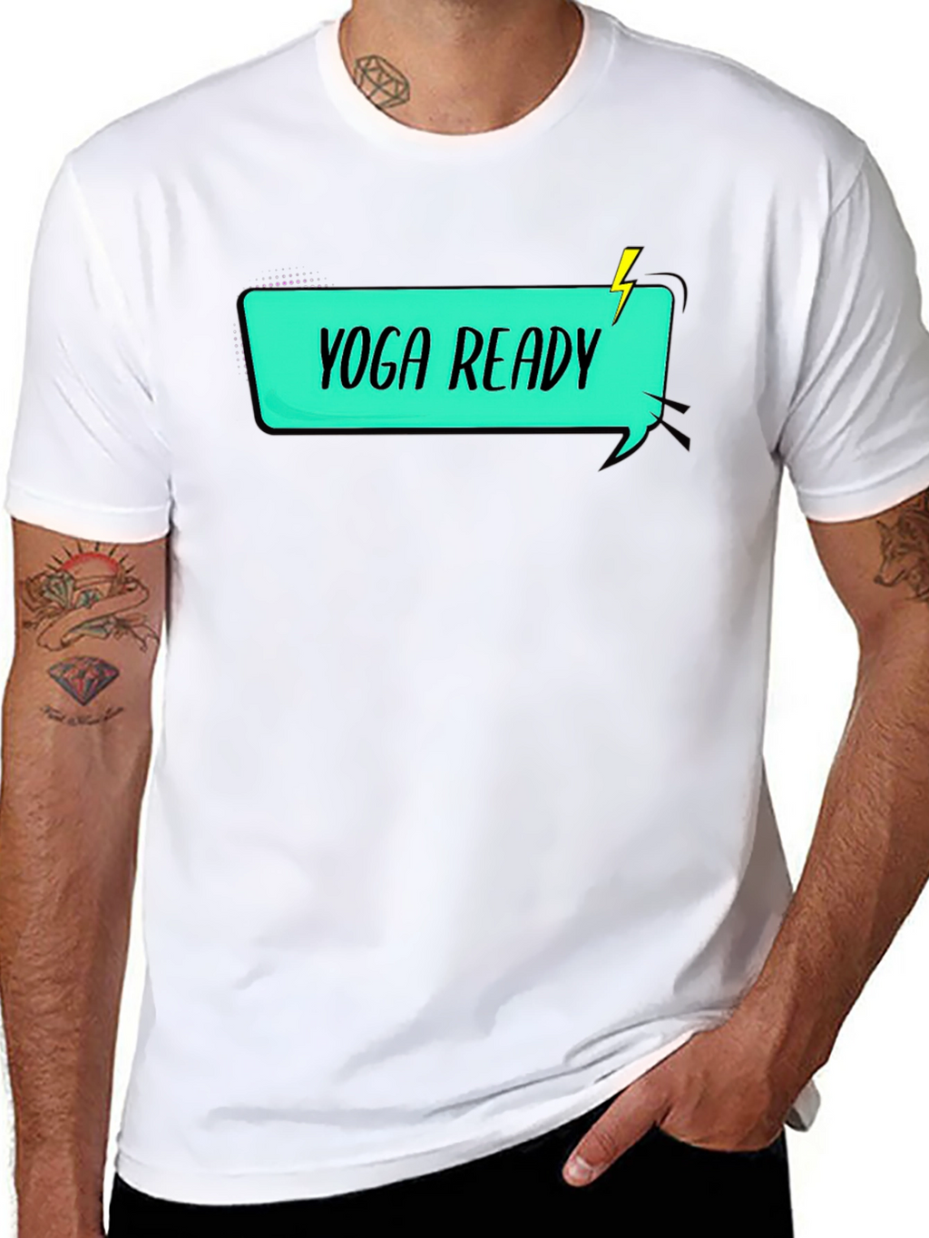 Yoga Ready Graphic Tee - Black Cotton T-Shirt