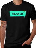 Yoga Ready Graphic Tee - Black Cotton T-Shirt