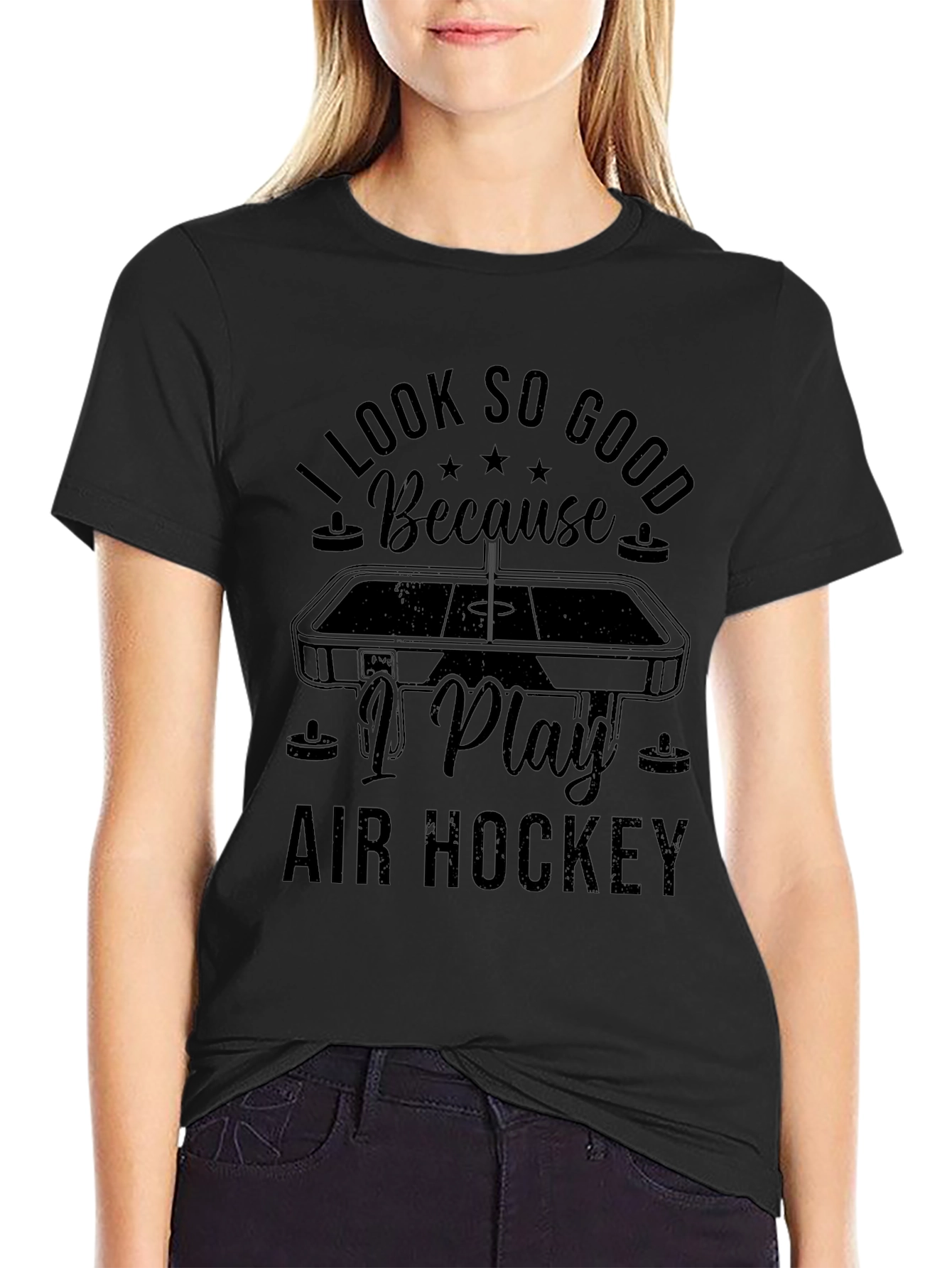 I Look So Good Air Hockey Graphic Tee