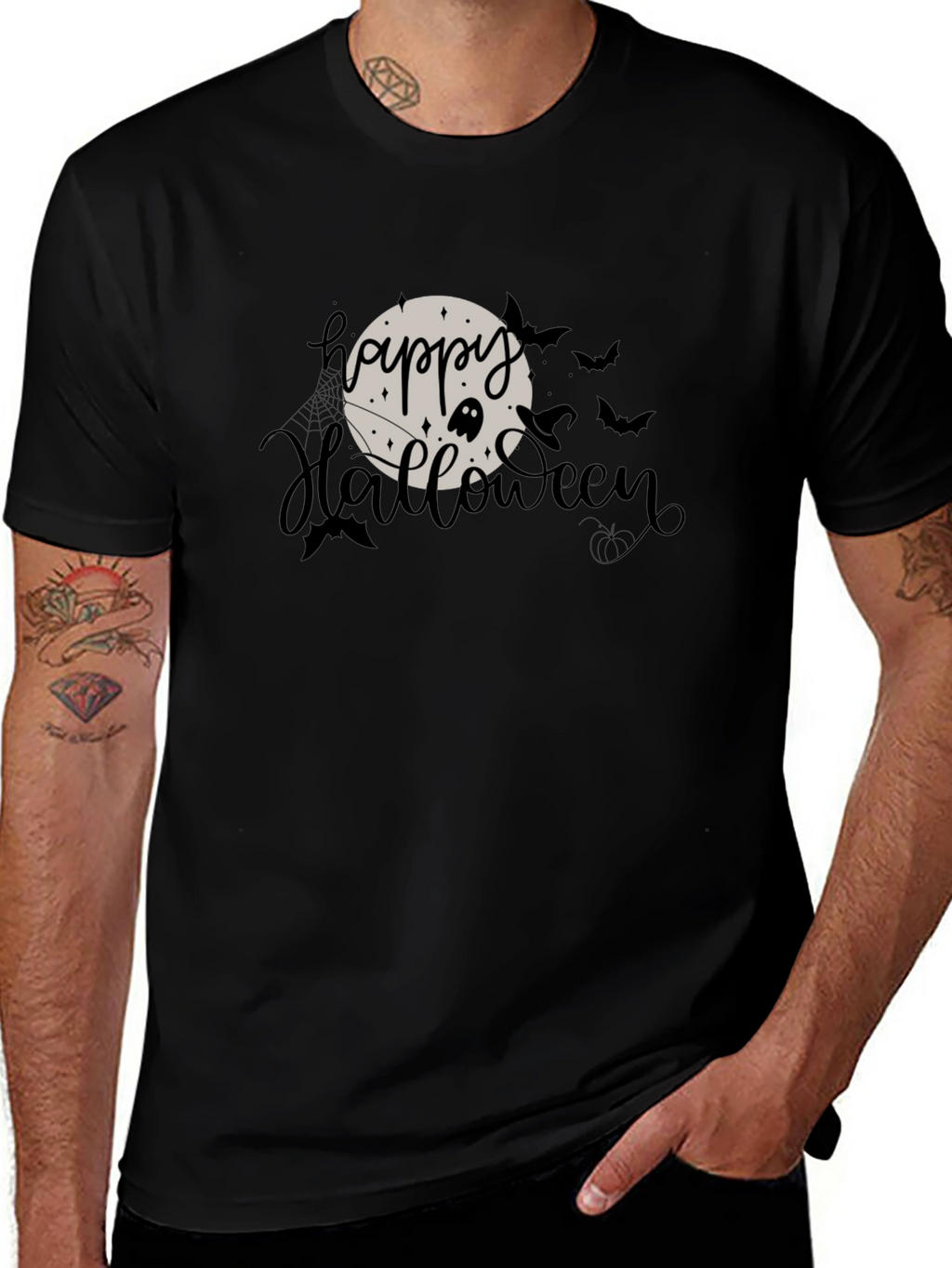 Happy Halloween Graphic T-Shirt - Black