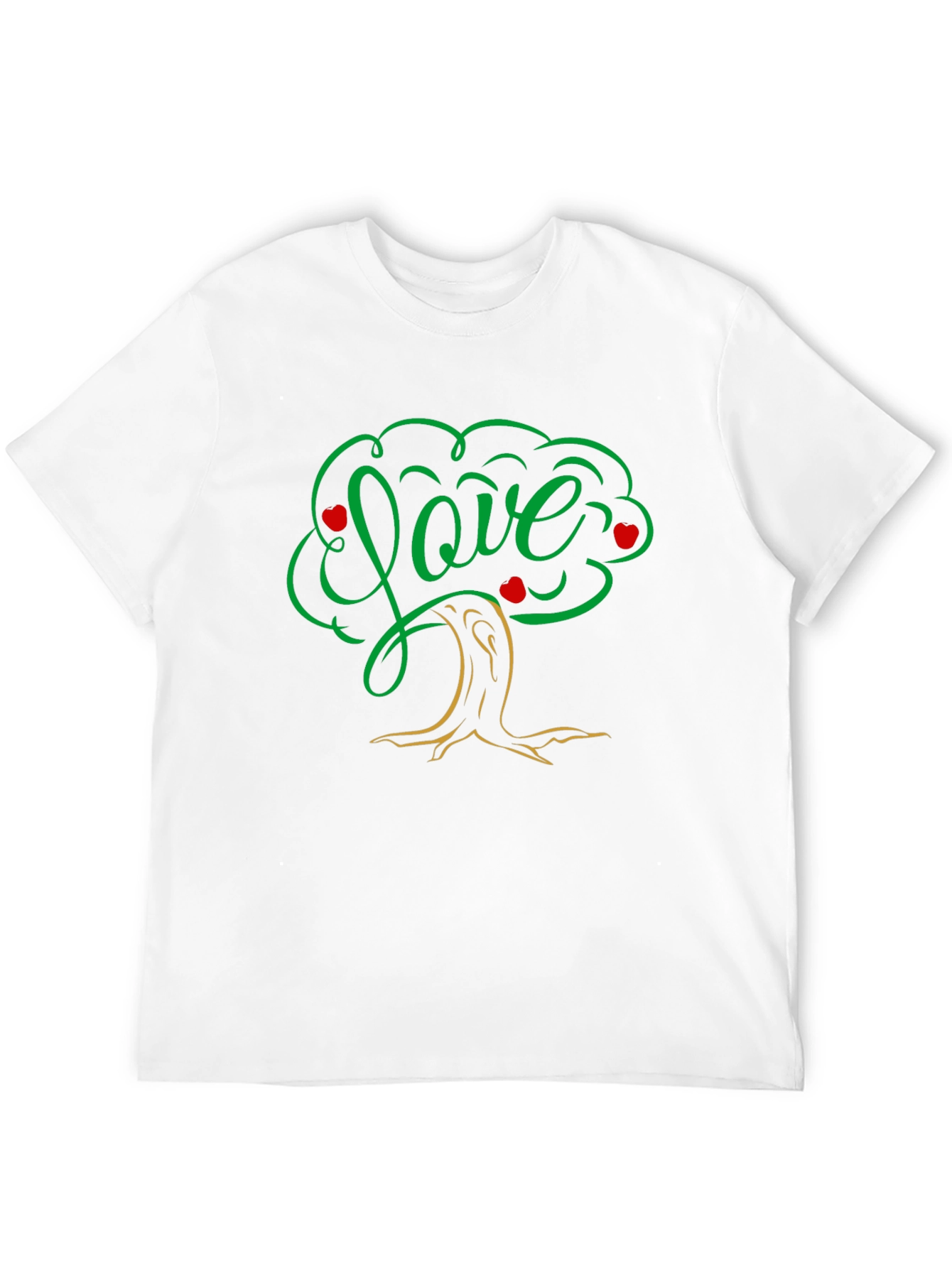 Love Tree Black T-Shirt: Heart & Nature Design