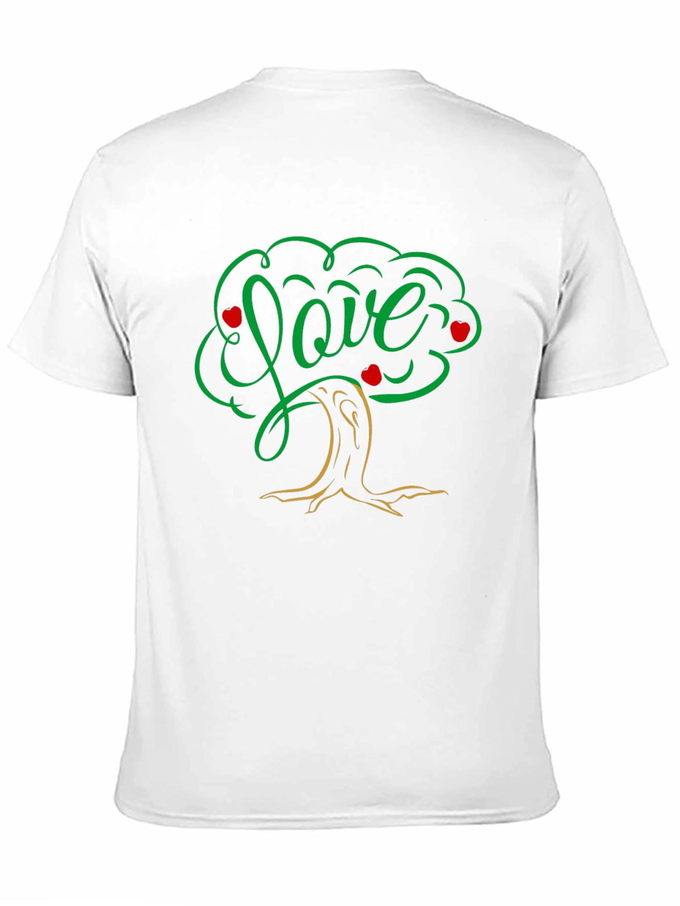 Love Tree Black T-Shirt: Heart & Nature Design