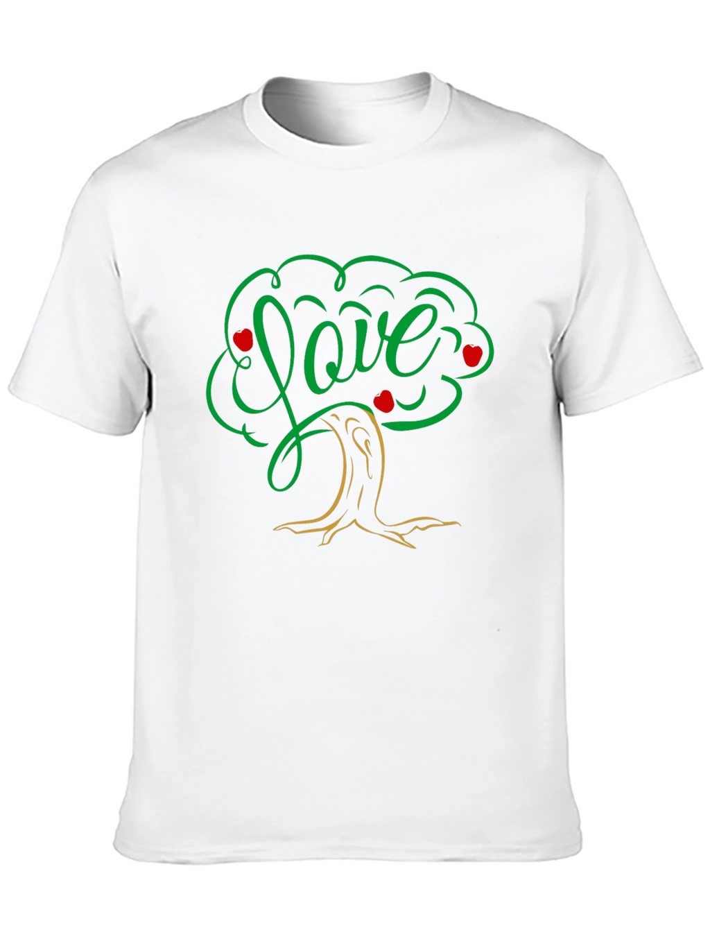 Love Tree Black T-Shirt: Heart & Nature Design