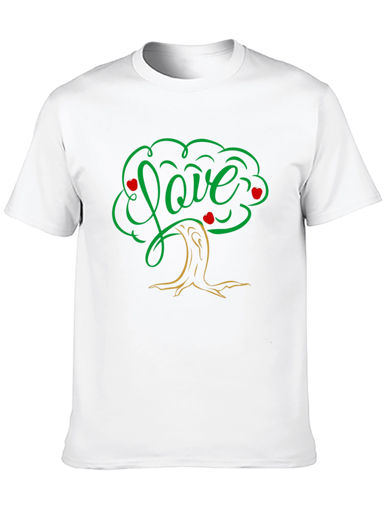 Love Tree Black T-Shirt: Heart & Nature Design
