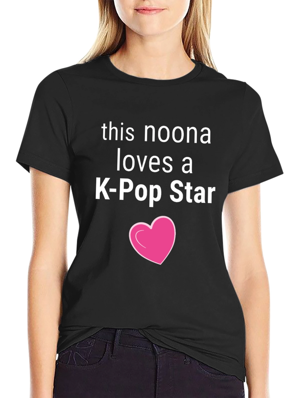 Noona Loves K-Pop Star Black Tee