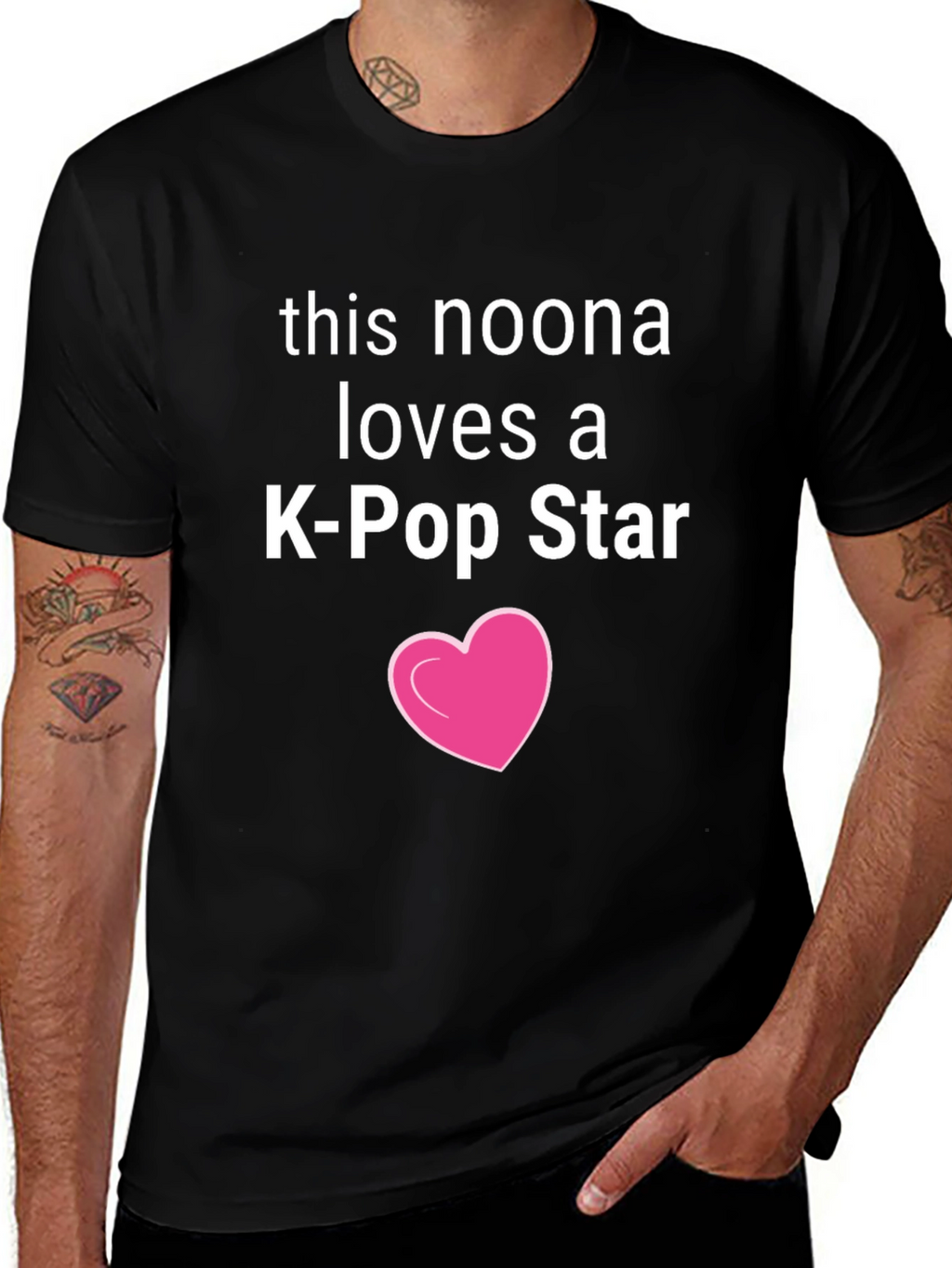 Noona Loves K-Pop Star Black Tee