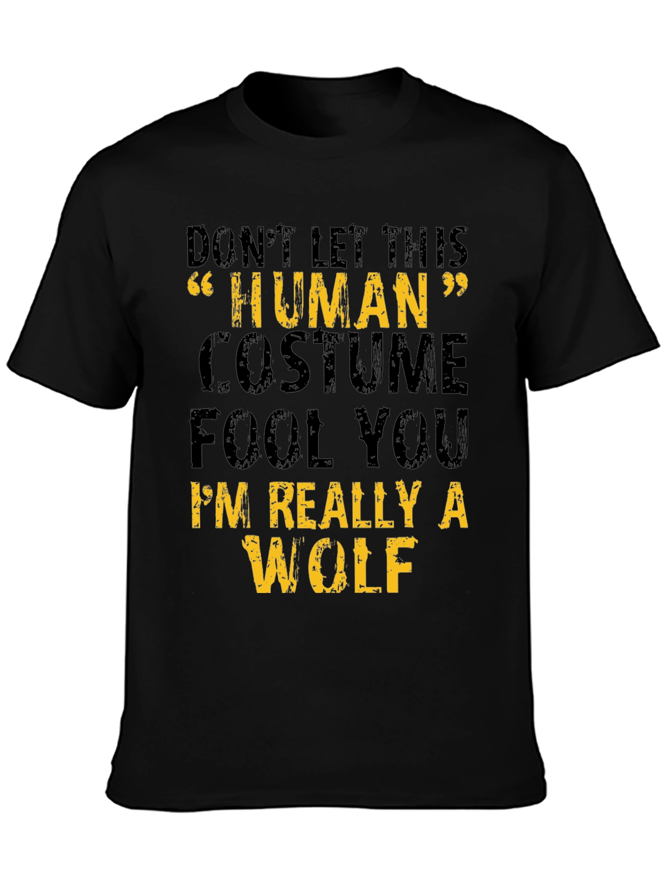 Human Costume Wolf Graphic Tee - Halloween T-Shirt