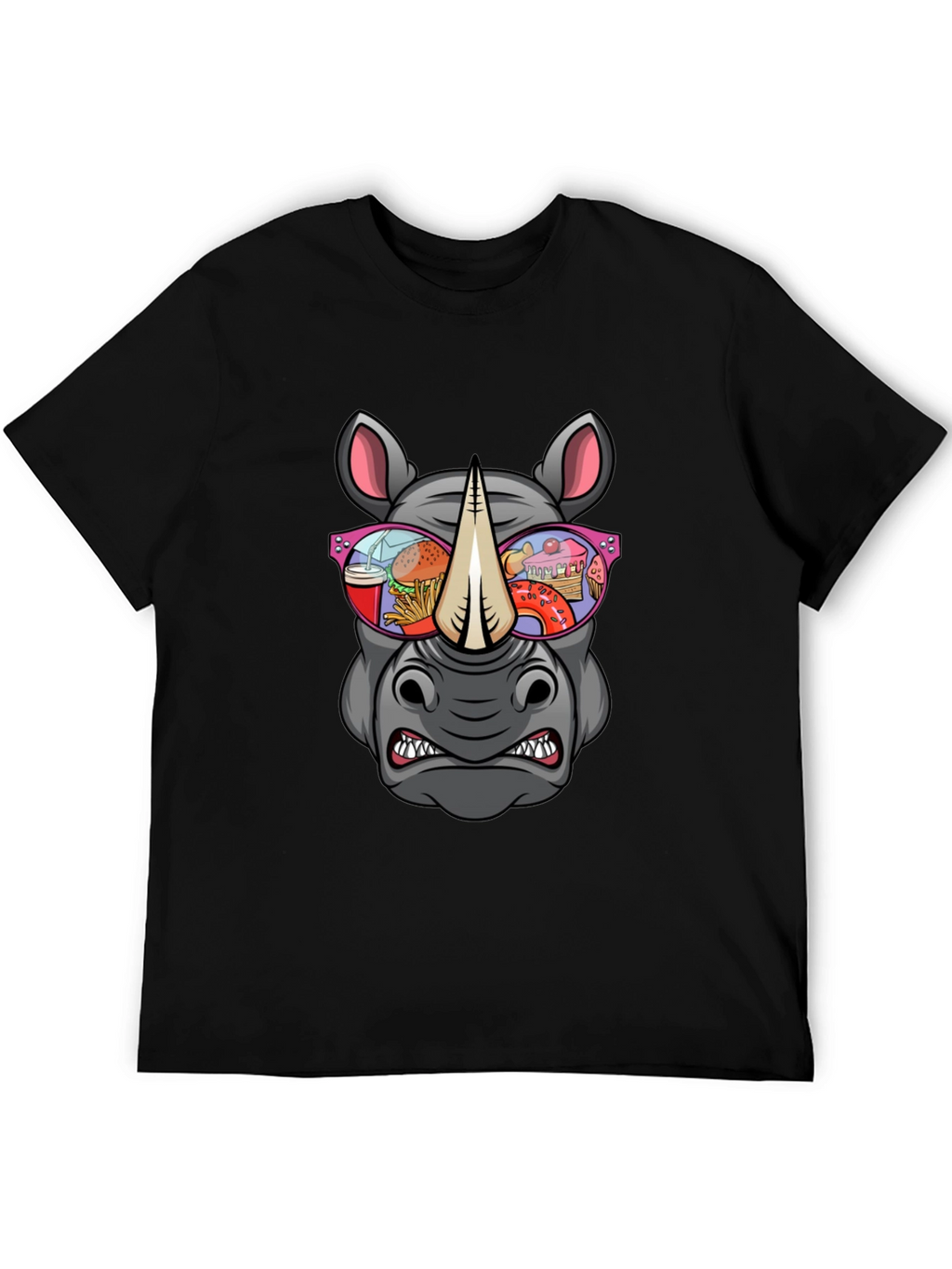 Rhino Fast Food Sunglasses Graphic Tee