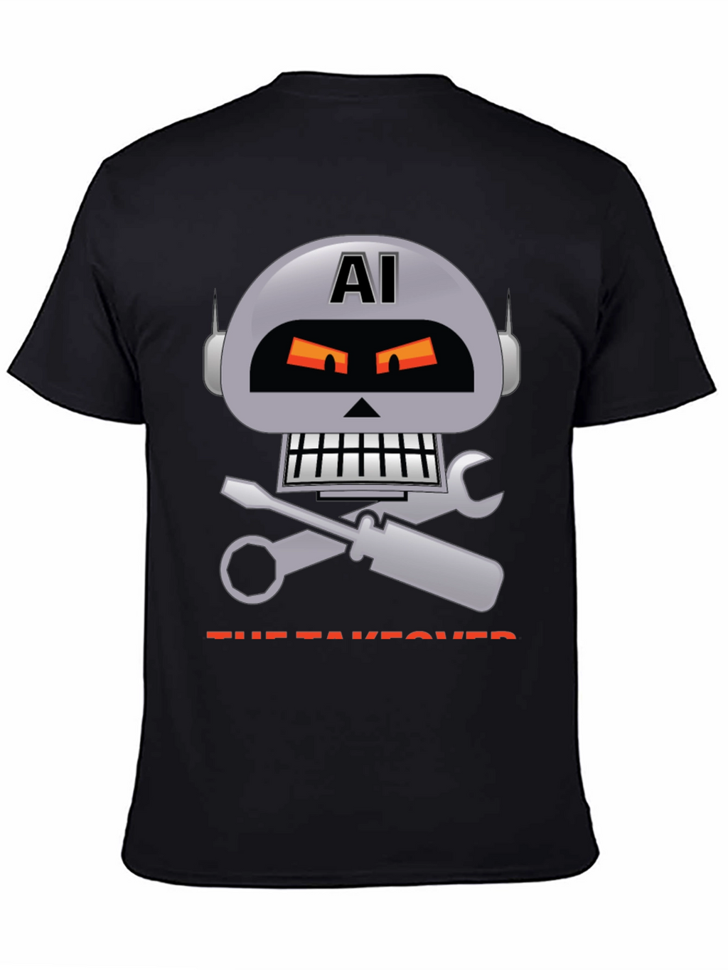 AI Robot Takeover Graphic T-Shirt - Mens Black Tee