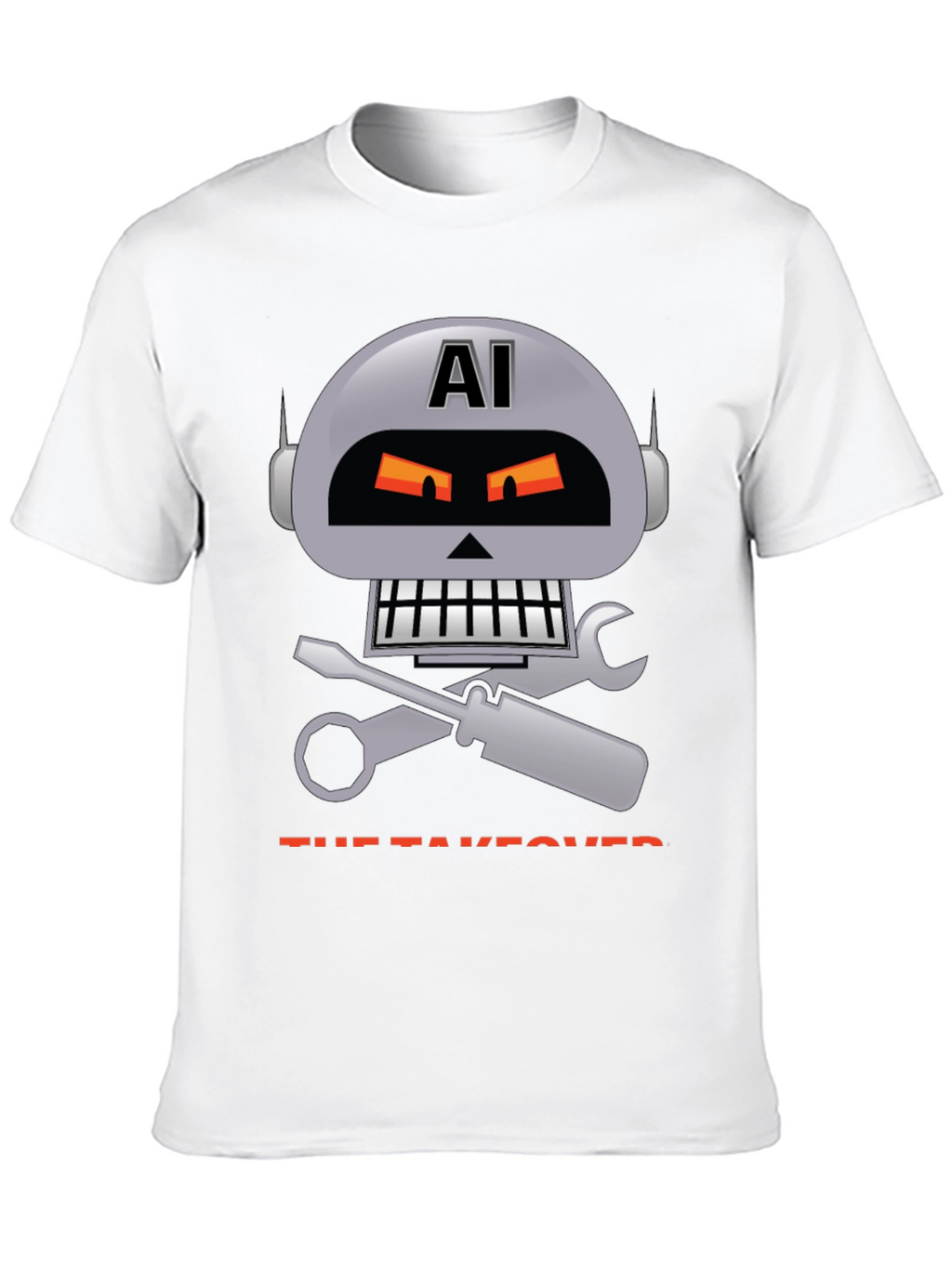 AI Robot Takeover Graphic T-Shirt - Mens Black Tee
