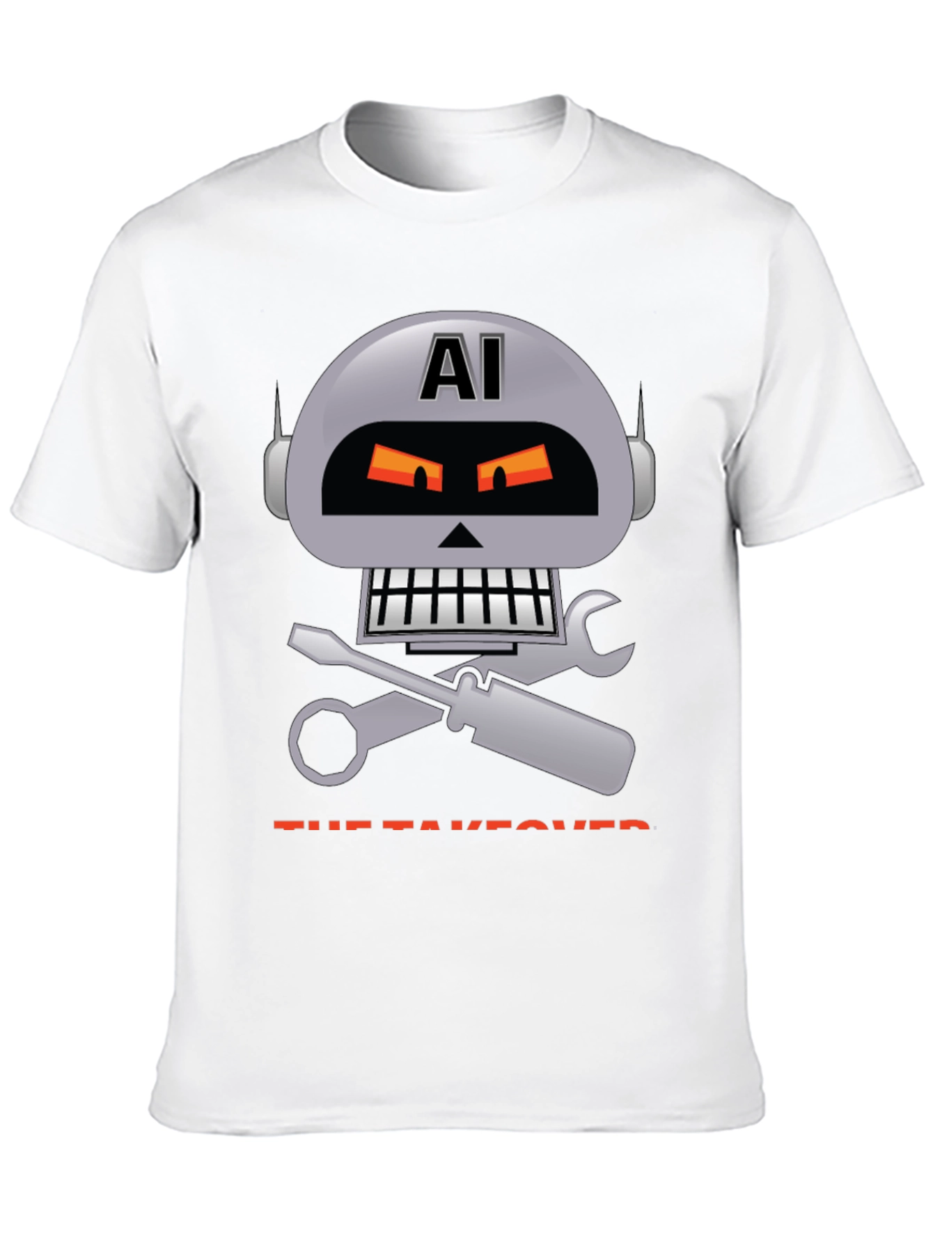 AI Robot Takeover Graphic T-Shirt - Mens Black Tee