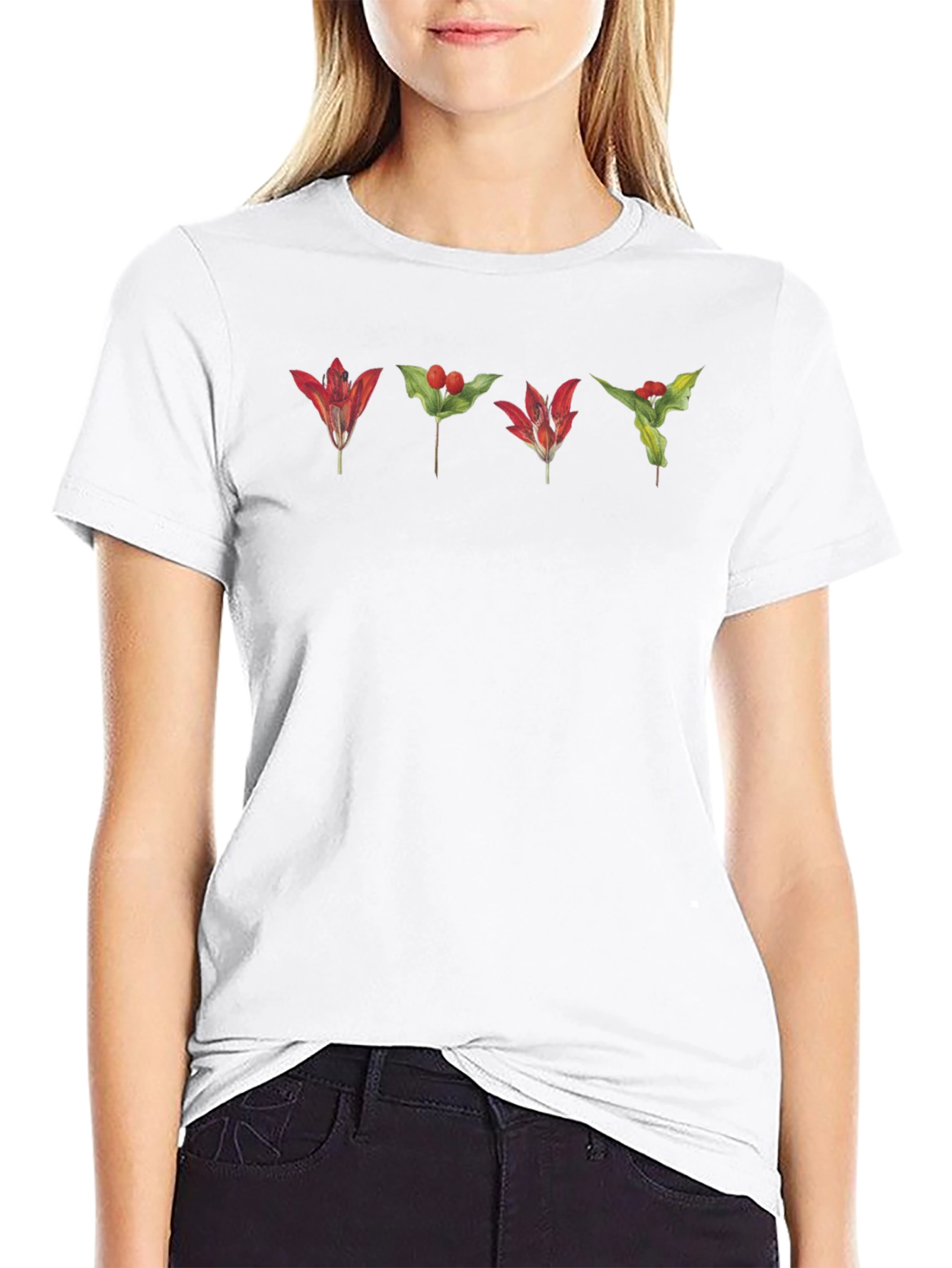 Botanical Red Floral T-Shirt