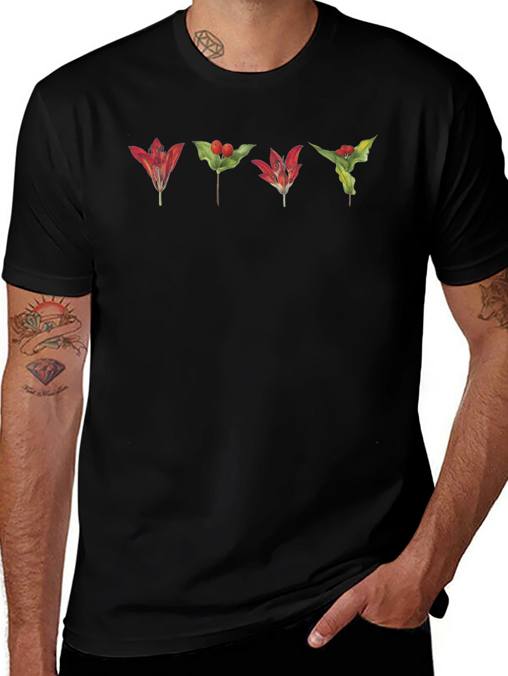 Botanical Red Floral T-Shirt