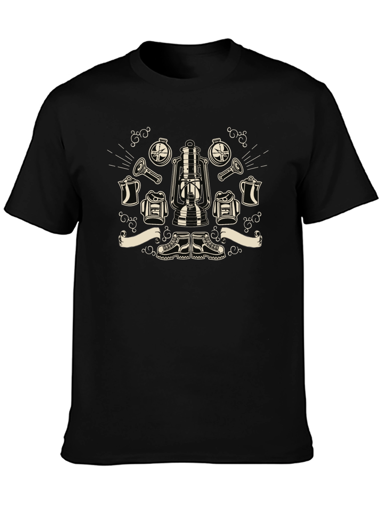 Vintage Camping Gear Graphic Tee - Adventure Ready
