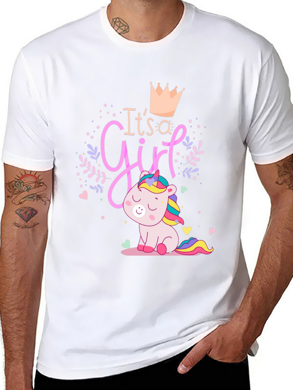 Its a Girl Unicorn Graphic T-Shirt
