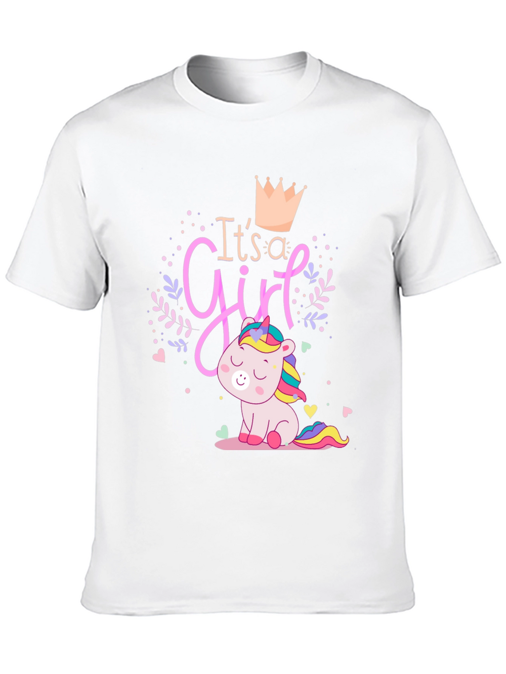 Its a Girl Unicorn Graphic T-Shirt