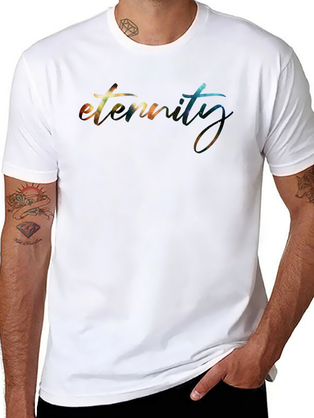 Eternity Galaxy Print Black T-Shirt