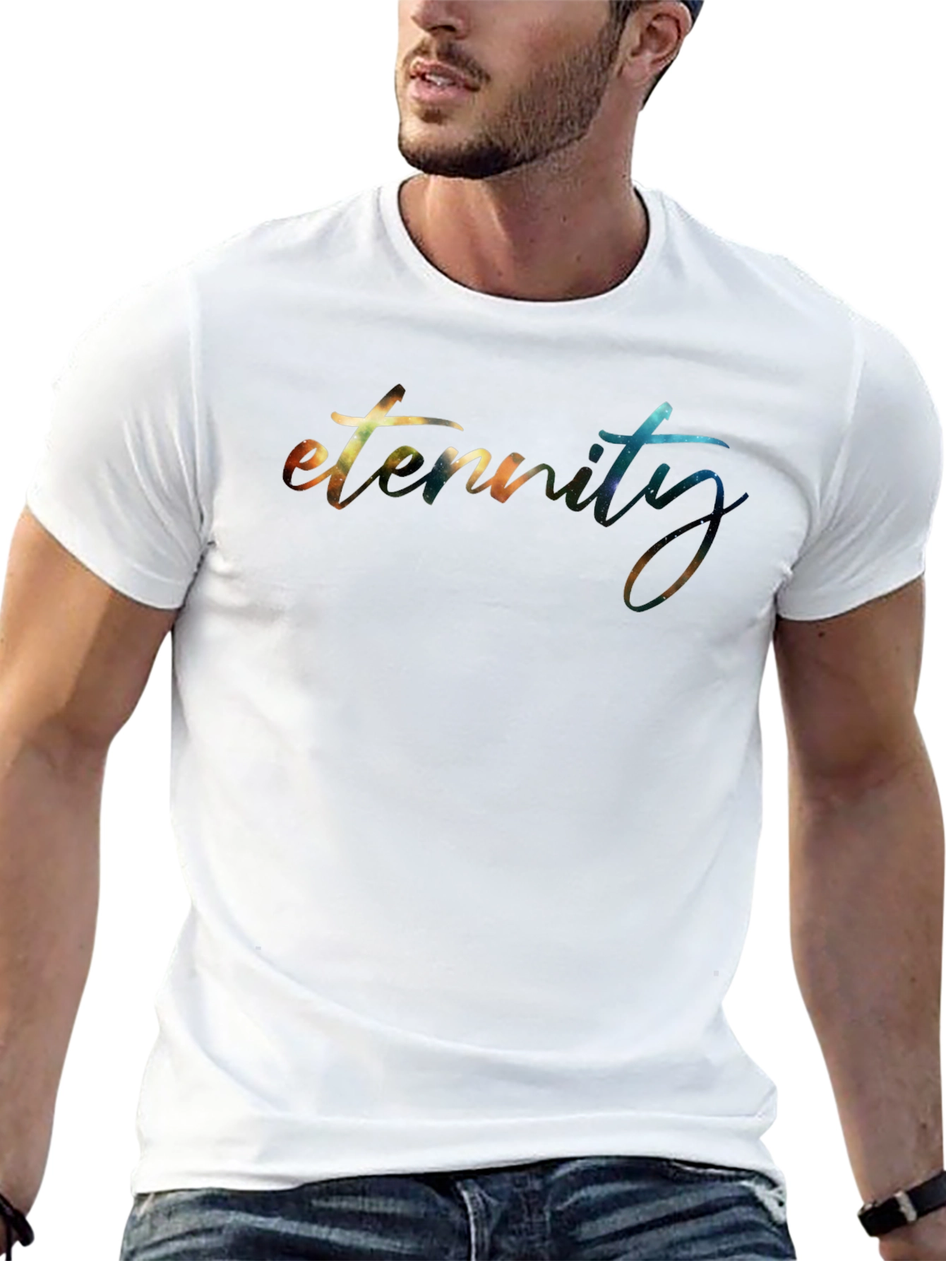 Eternity Galaxy Print Black T-Shirt