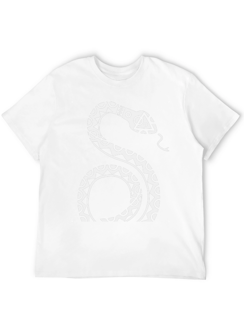 Tribal Snake Graphic Tee - Black Cotton Blend T-Shirt