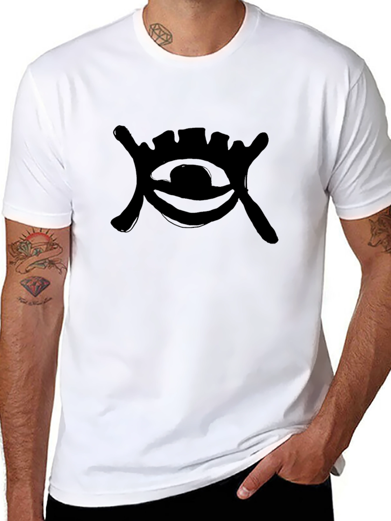Eye Symbol Black T-Shirt - Mens Casual Tee