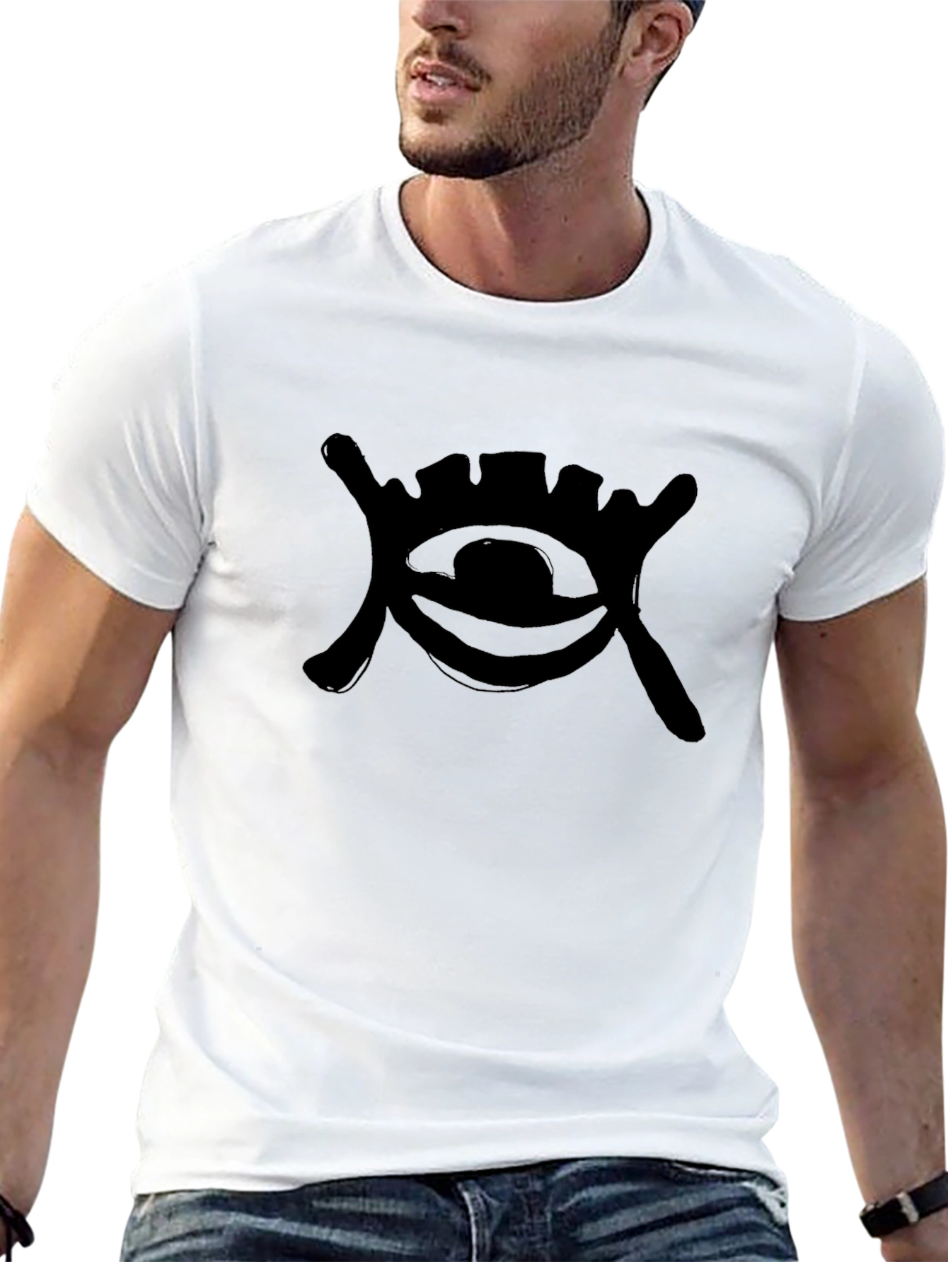 Eye Symbol Black T-Shirt - Mens Casual Tee