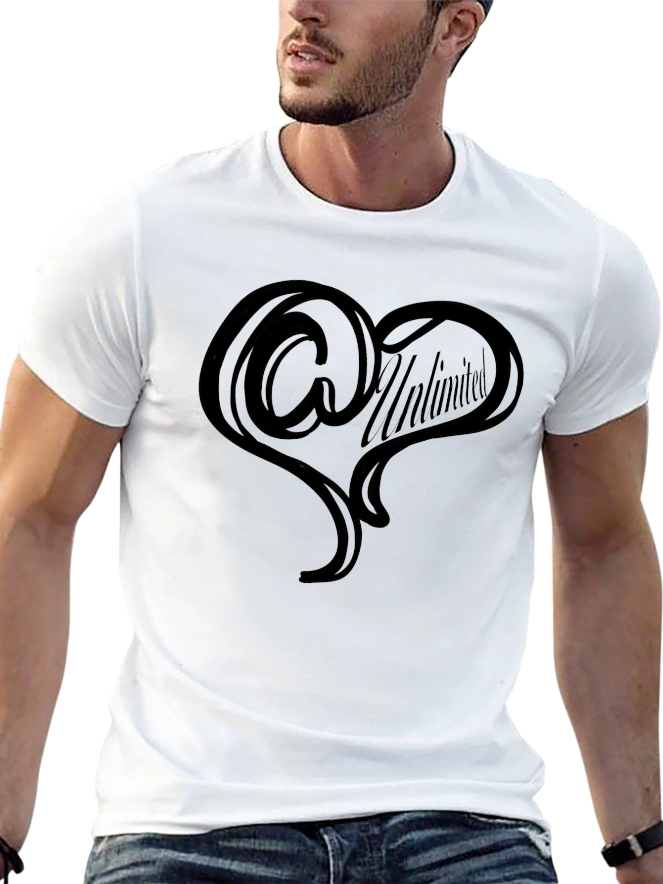 Unlimited Heart Tee - Stylish Mens Black T-Shirt