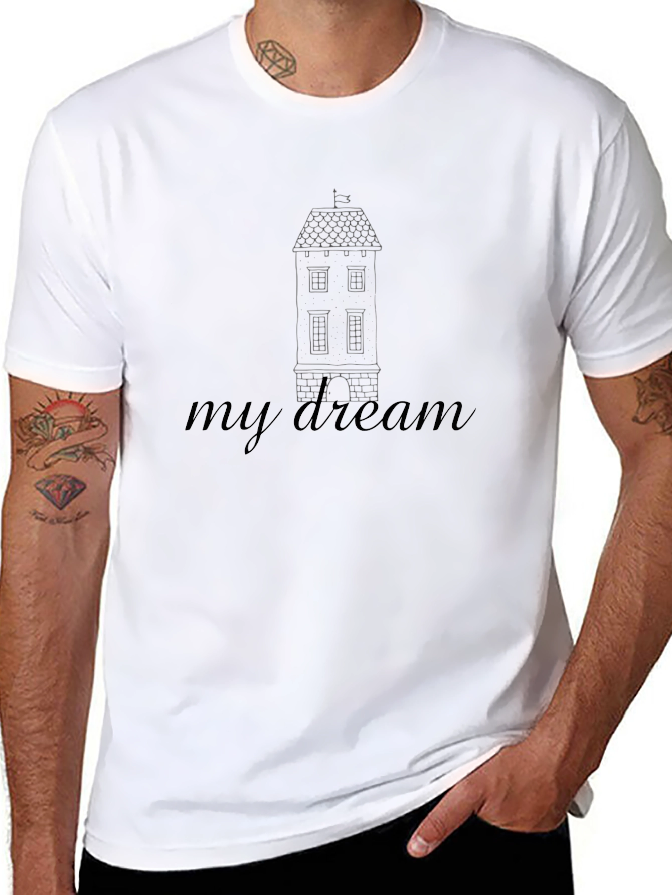My Dream House Graphic Tee - Black Casual T-Shirt