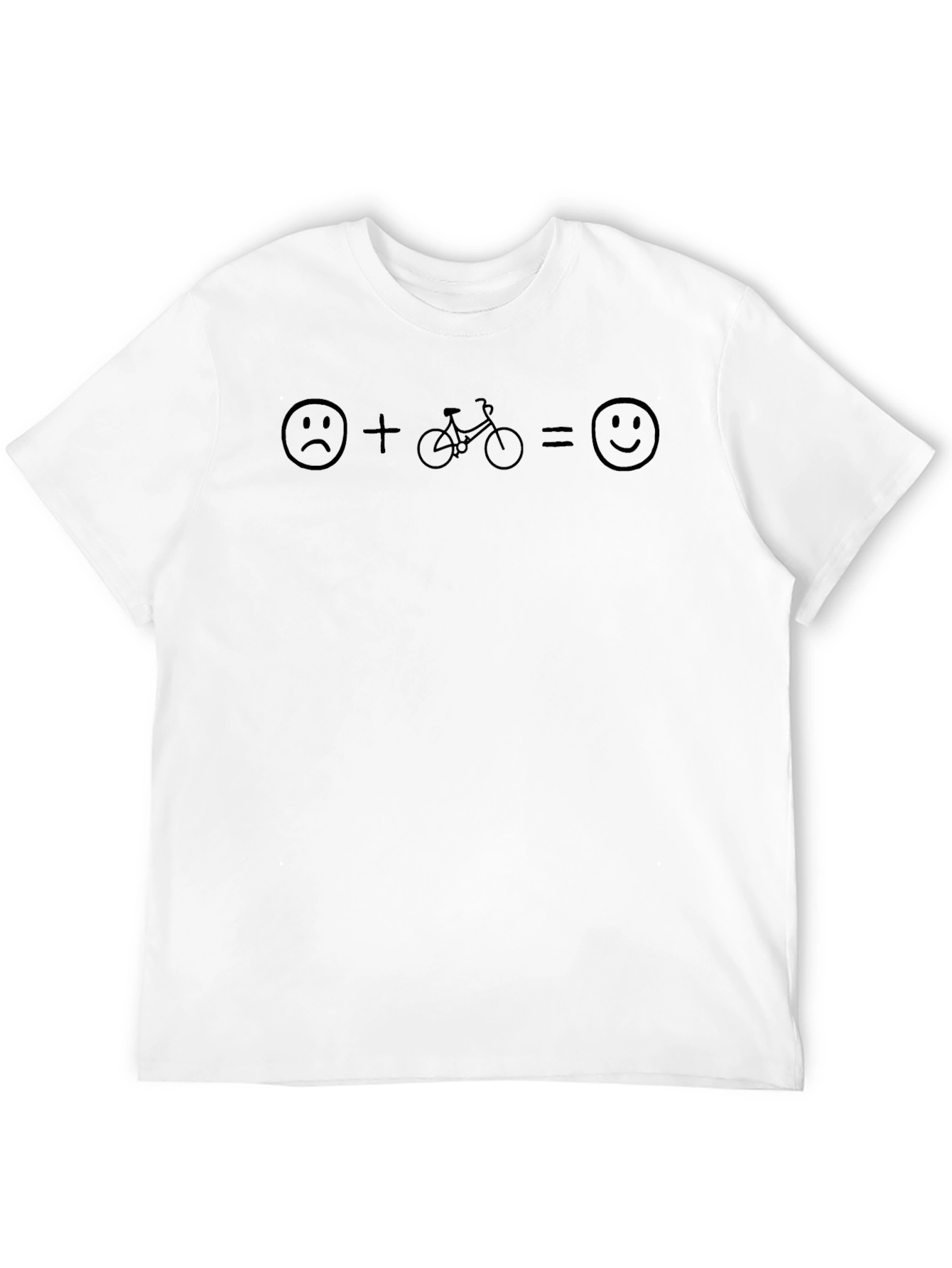 Sad Plus Bike Equals Happy Black T-Shirt