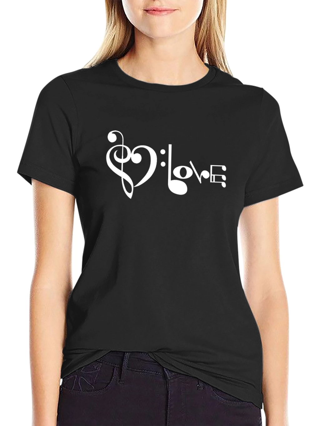 Musical Love Graphic Tee - Black Cotton T-Shirt