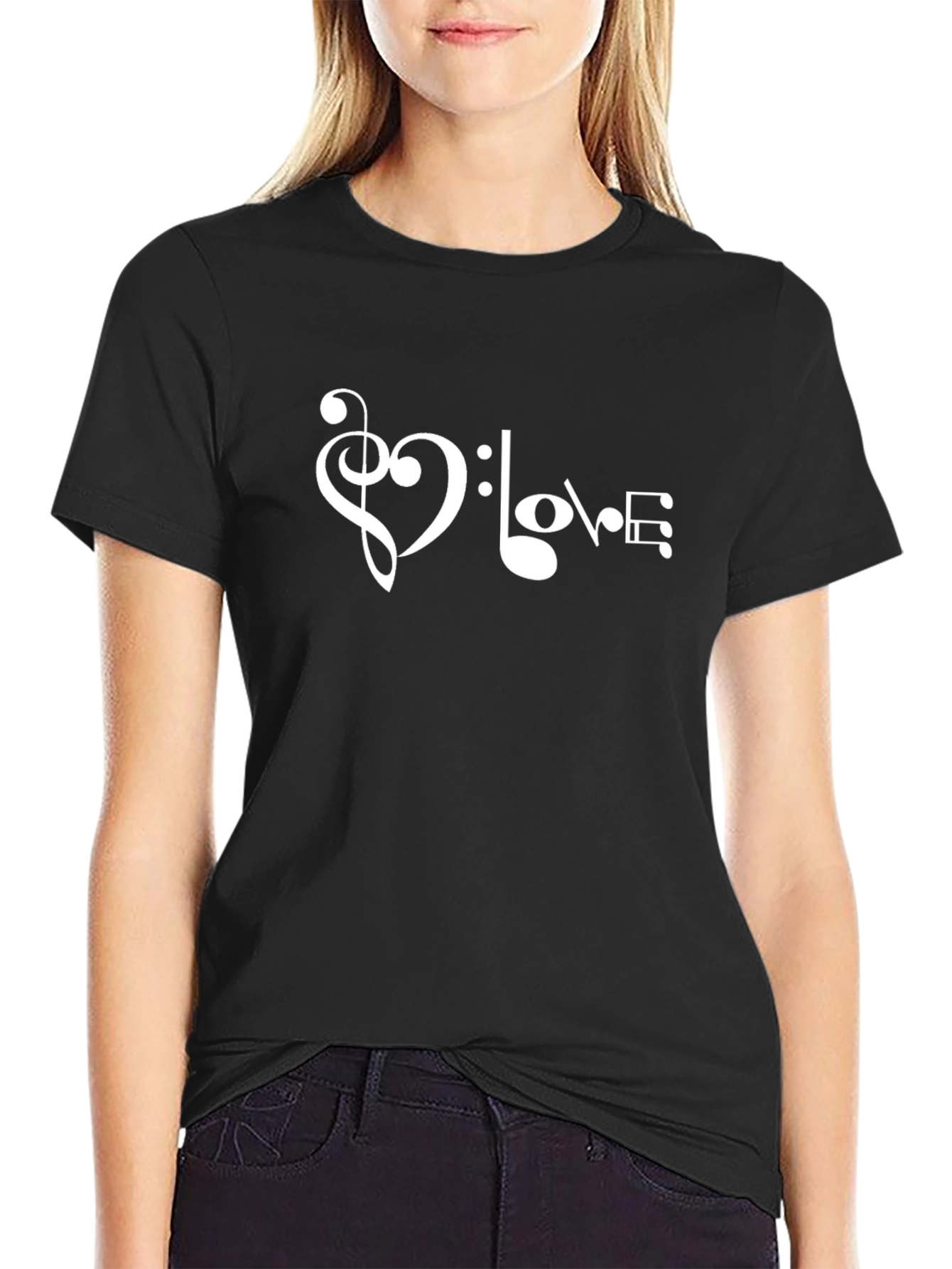 Musical Love Graphic Tee - Black Cotton T-Shirt