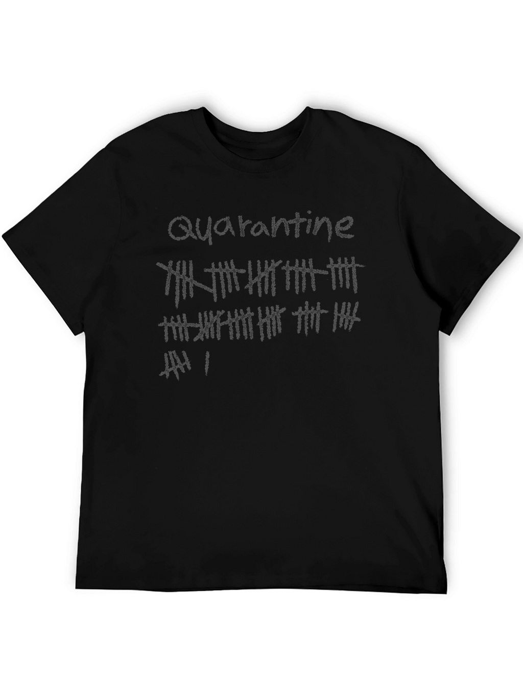 Quarantine Tally Marks Graphic Tee - Black