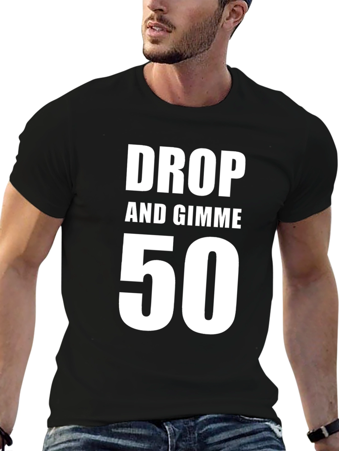 Drop and Gimme 50 T-Shirt - Black Cotton Tee