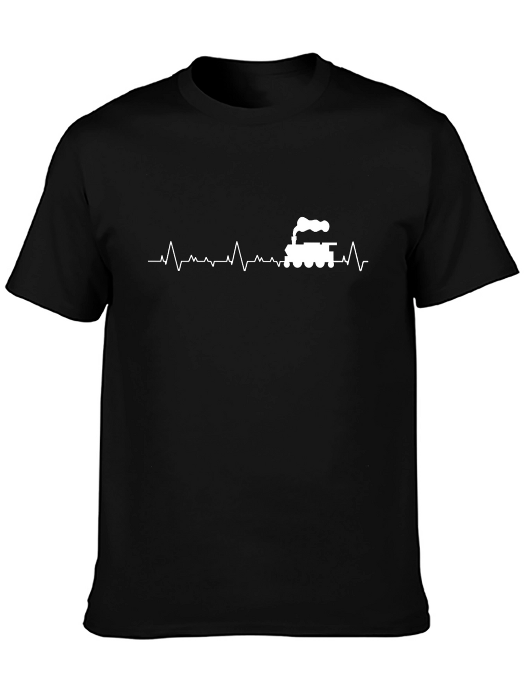 Train Heartbeat Graphic Tee - Black Cotton T-Shirt