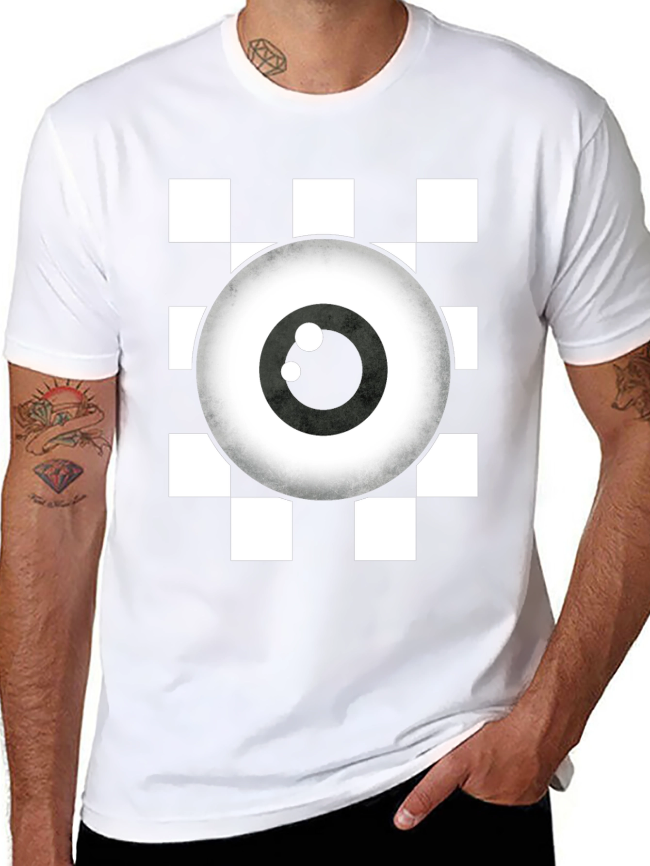 Eye See You Checkerboard T-Shirt - Quirky Graphic Tee